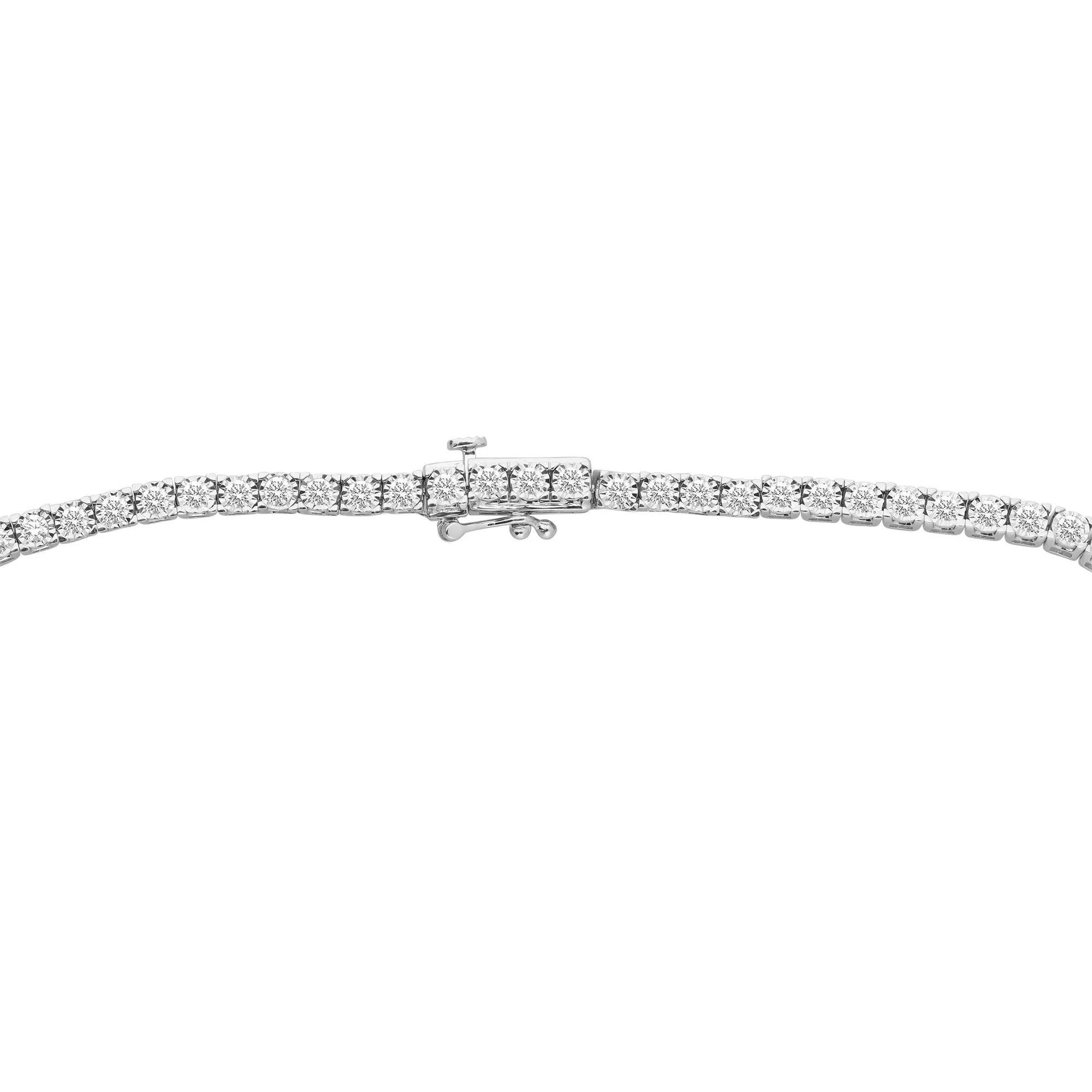 7 CT. Tw. Lab Grown Diamond Tennis Necklace 10K White Gold Size 22" - Image 2