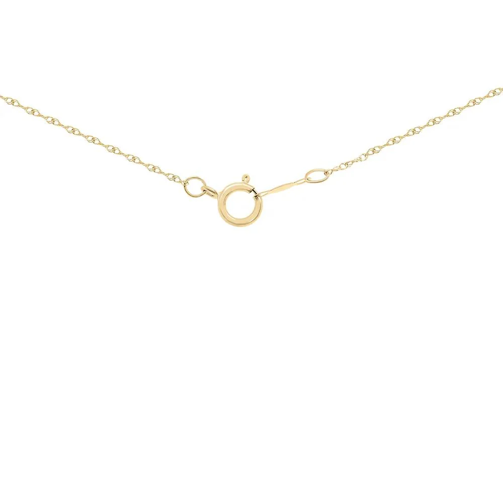 1/10 CT. Tw. Diamond T Initial Pendant Necklace 10K Yellow Gold Size 18" - Image 4