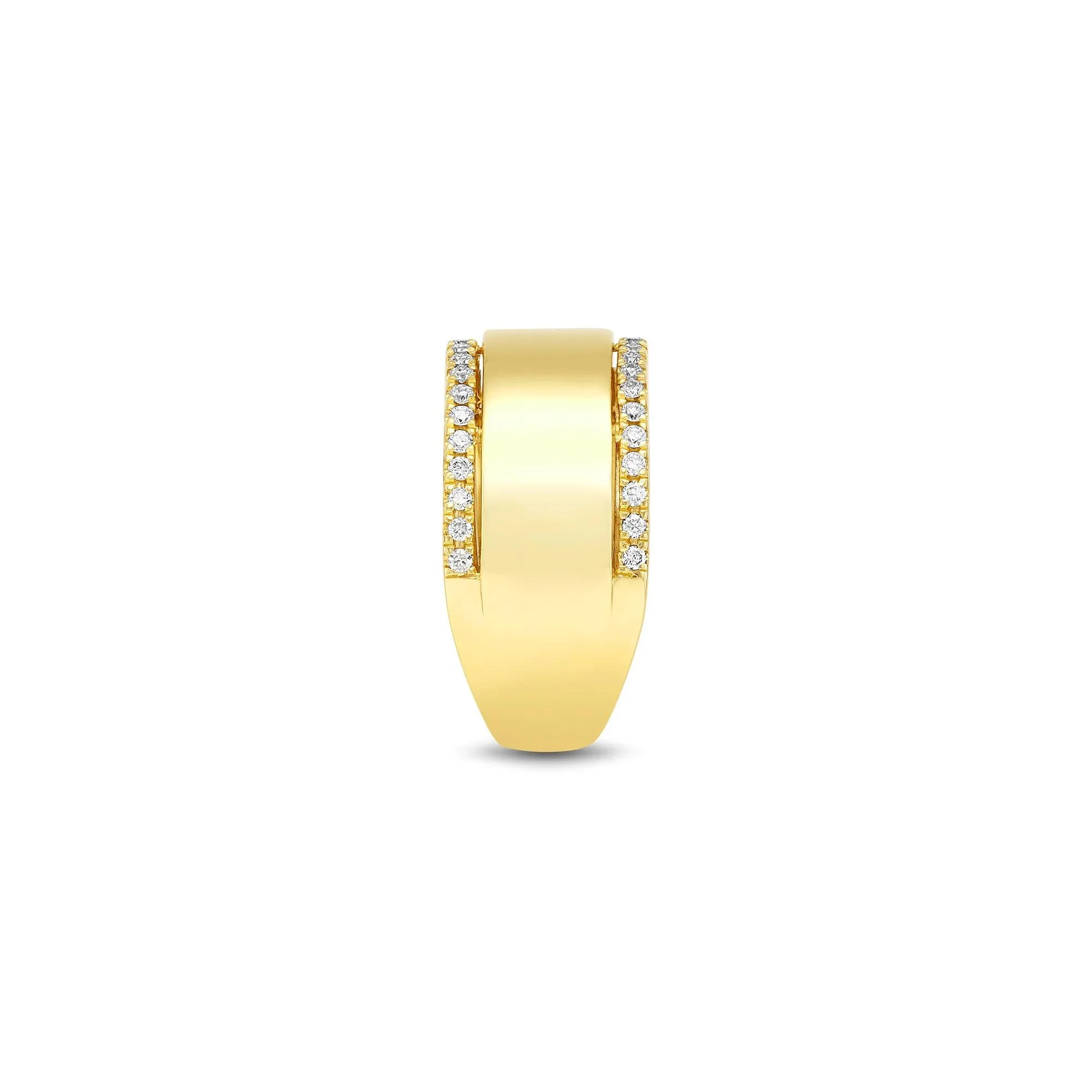 1/3 CT. Tw. Lab Grown Diamond High Polish Band Ring 10K Yellow Gold Round Brilliant Cut Size 8 2mm - Image 2