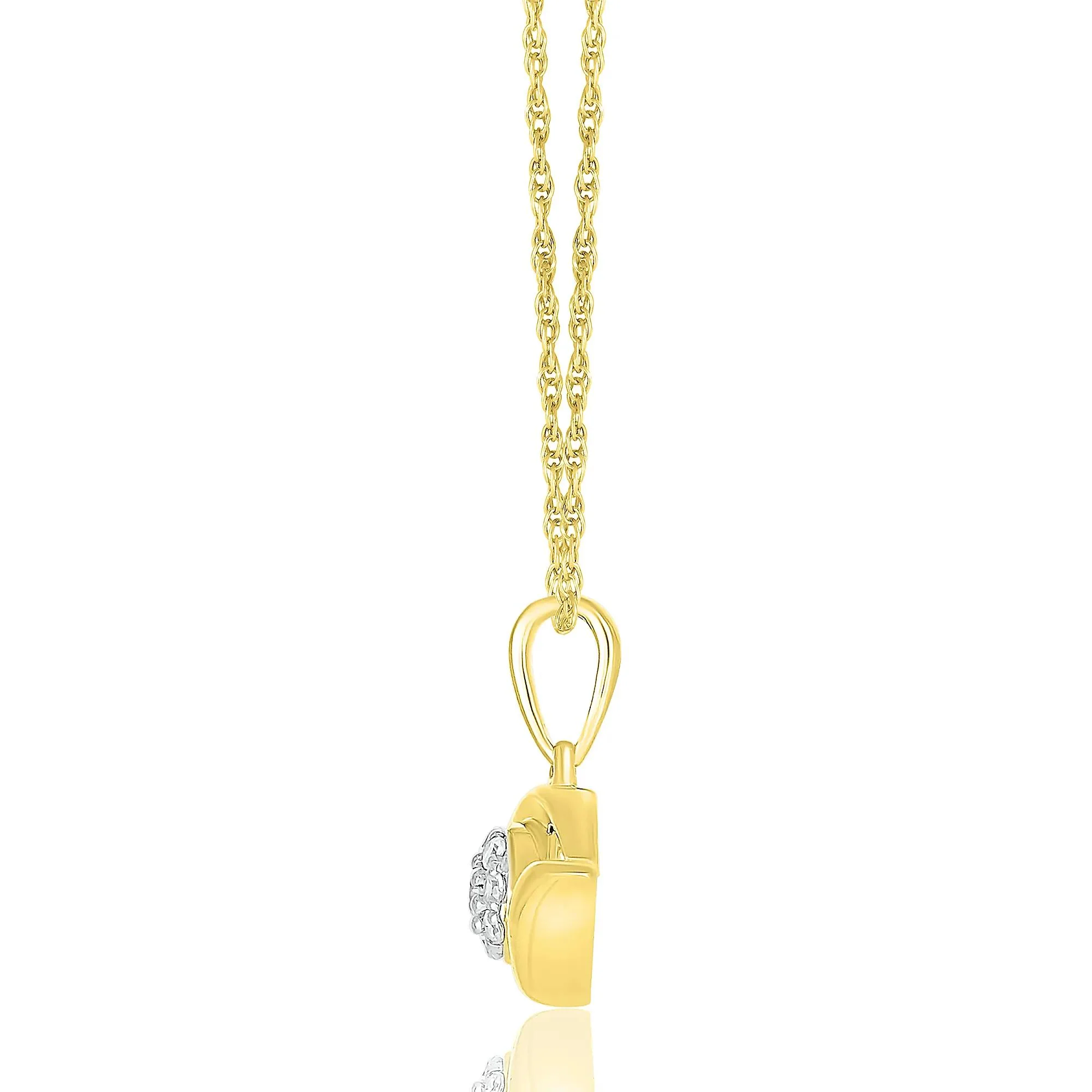 1/10 CT. Tw. Evil Eye Diamond Pendant Necklace 10K Yellow Gold Size 18" - Image 2