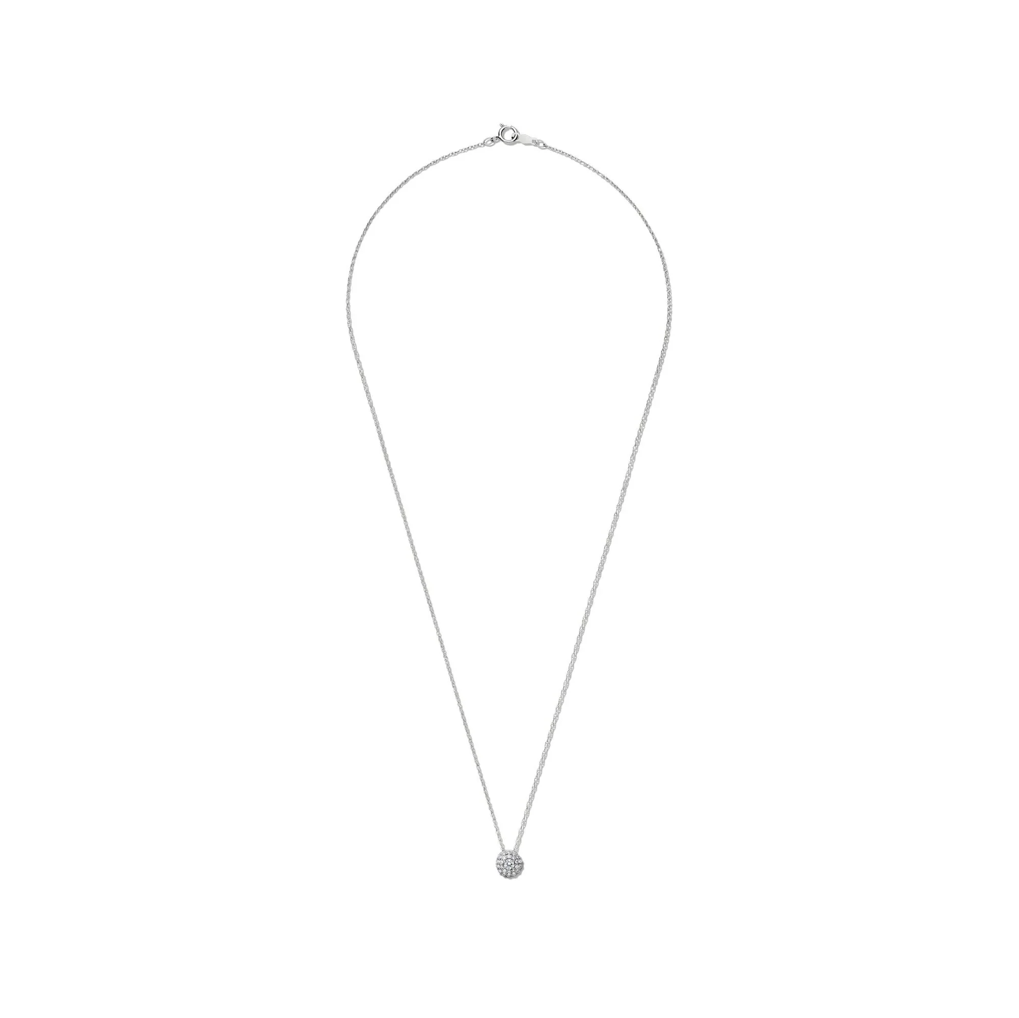 1/4 CT. Tw. Lab Grown Diamond Double Halo Pendant Necklace 14K White Gold Size 18" - Image 2