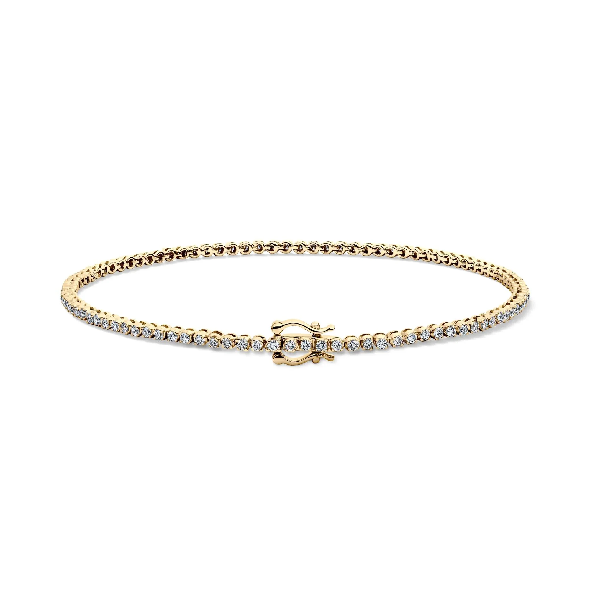 1 CT. Tw. Lab Grown Diamond Tennis Bracelet 14K Yellow Gold Size 1.50mm - Image 2