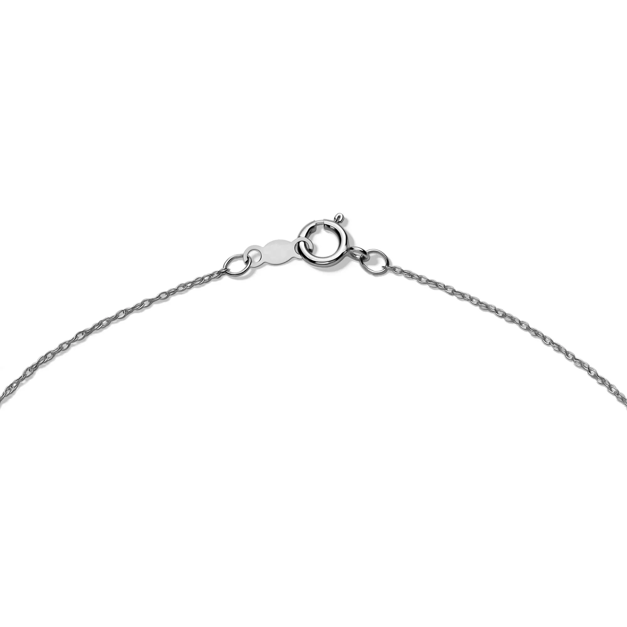 1 CT. Tw. Lab Grown Diamond Three-Stone Pendant Necklace 14K White Gold Size 18" - Image 3