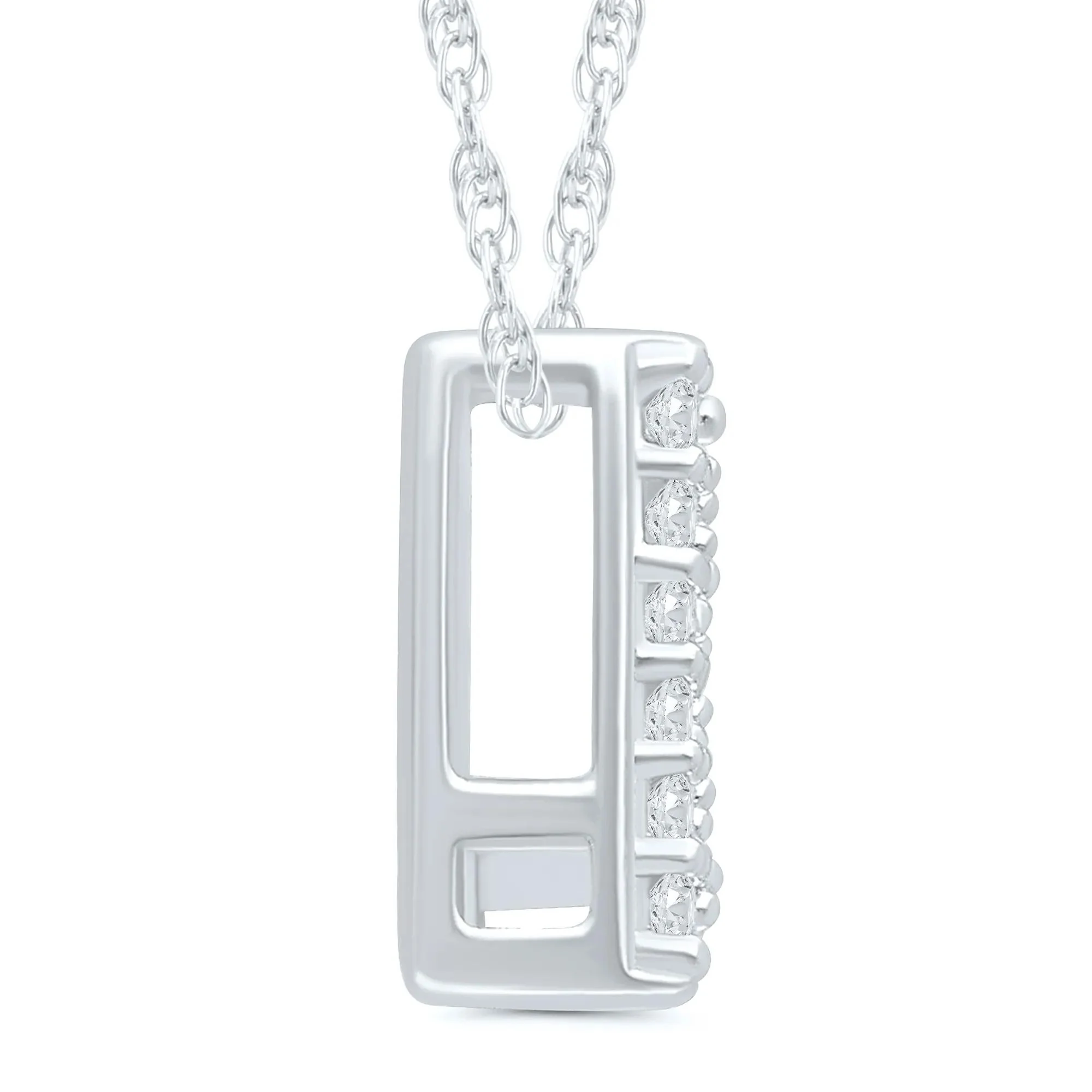 Diamond Accent Initial K Pendant Necklace 10K White Gold Size 18" - Image 2