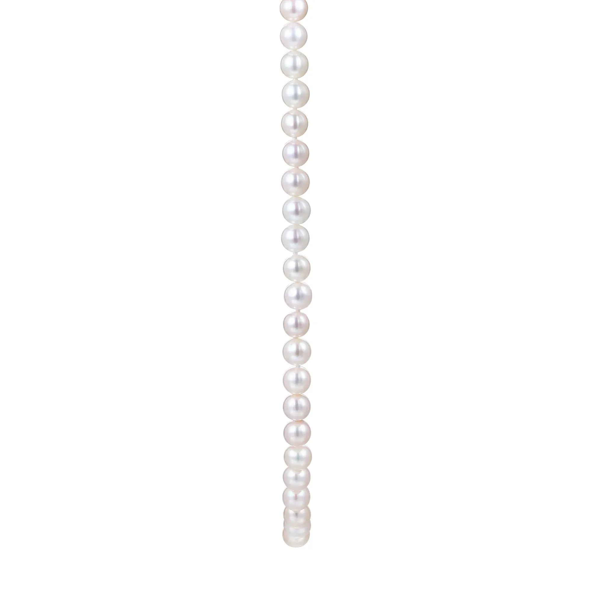 White Freshwater Cultured Pearl Strand Necklace .925 Sterling Silver Size 20" - Image 2