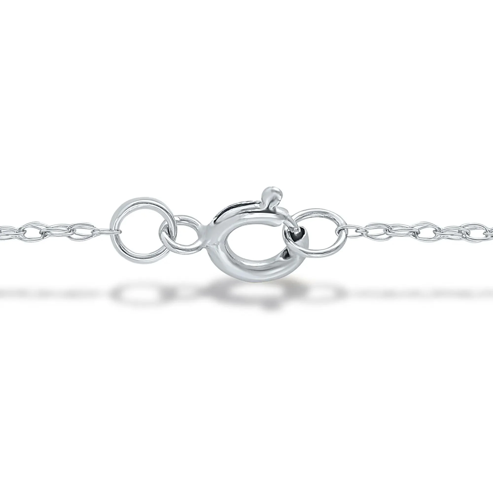 Diamond Accent Initial F Pendant Necklace 10K White Gold Size 18" - Image 3