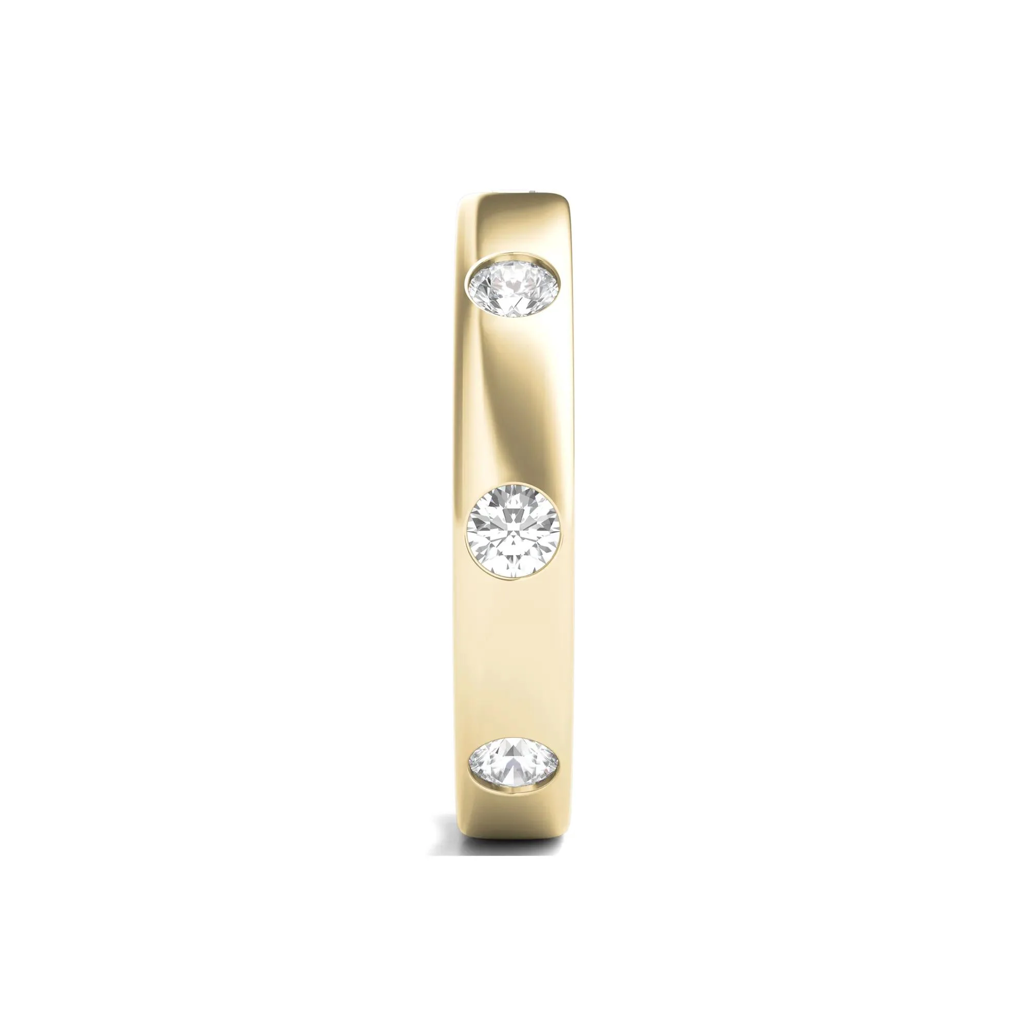 3/4 CT. Tw. Lab Grown Diamond Anniversary Band Ring 14K Yellow Gold Round Brilliant Cut Size 4 4mm - Image 3