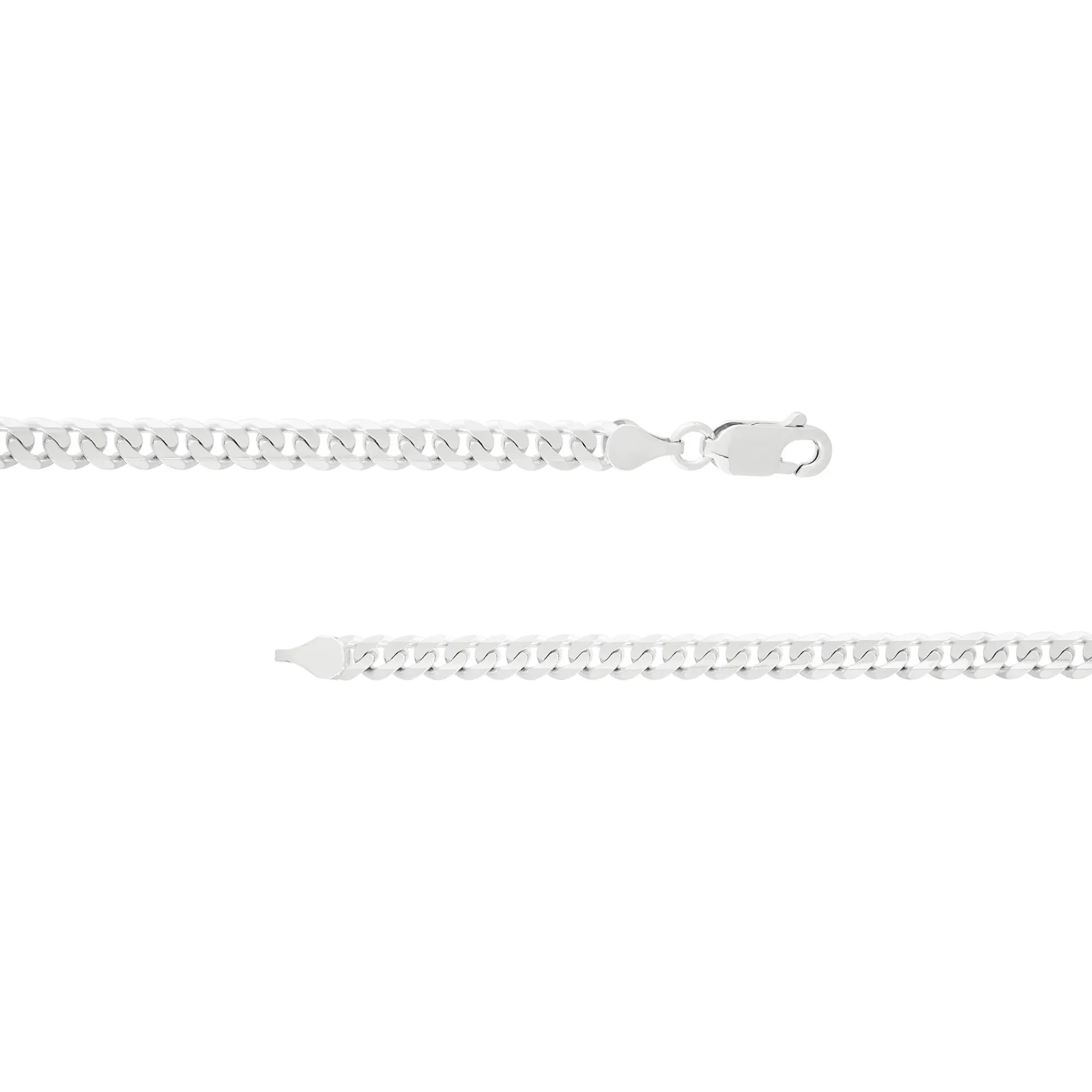 Solid Curb Chain 14K White Gold. Necklace Size 22" - Image 2