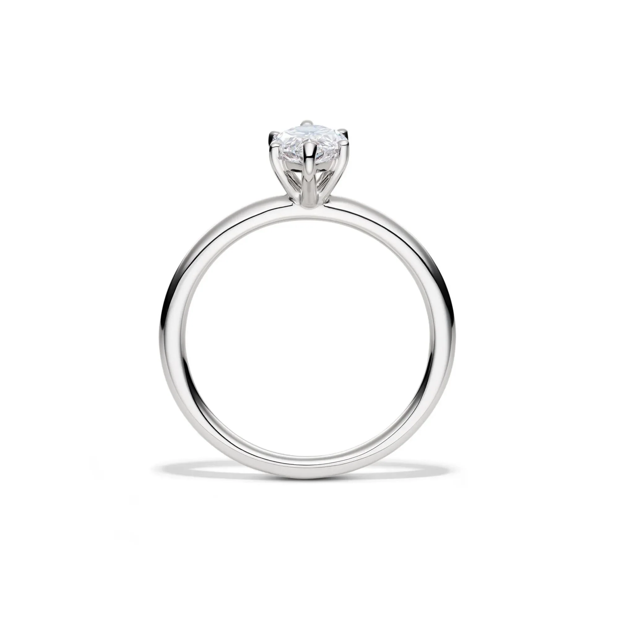Lab Grown Diamond Marquise Engagement Ring Solitaire 14K White Gold (1 CT.) Size 4 2mm - Image 2