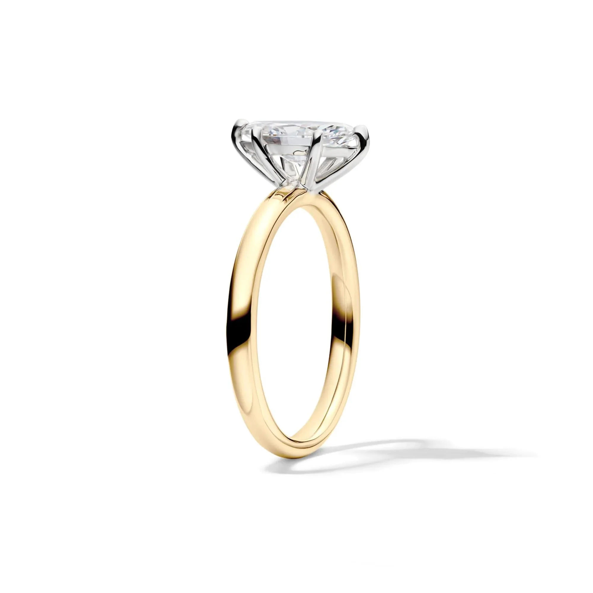 Lab Grown Diamond Solitaire Marquise Engagement Ring 14K Yellow Gold (1 CT.) Size 6.5 2mm - Image 3