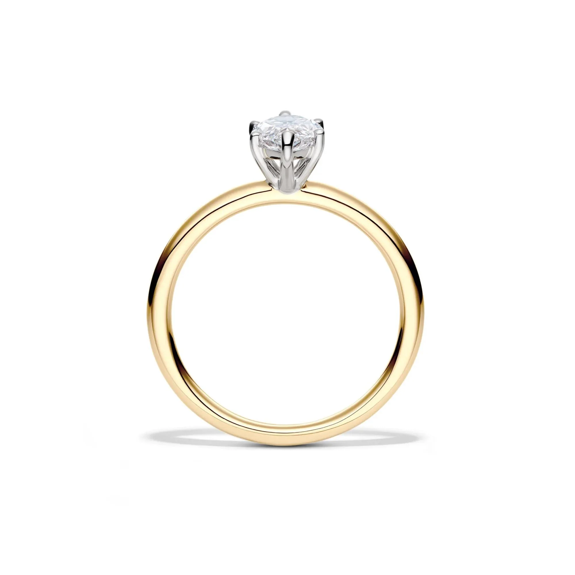 Lab Grown Diamond Solitaire Marquise Engagement Ring 14K Yellow Gold (1 CT.) Size 7 2mm - Image 2