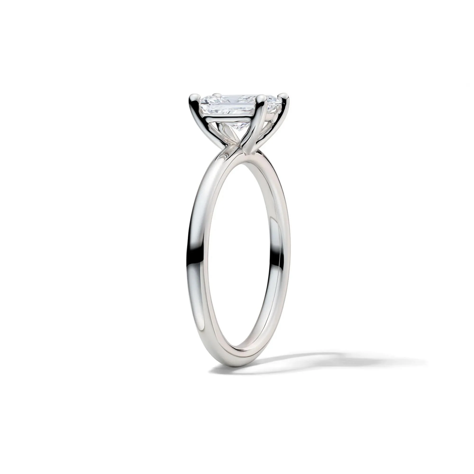 Lab Grown Diamond Radiant-Cut Solitaire Ring 14K White Gold (1 CT.) Size 8.5 2mm - Image 3