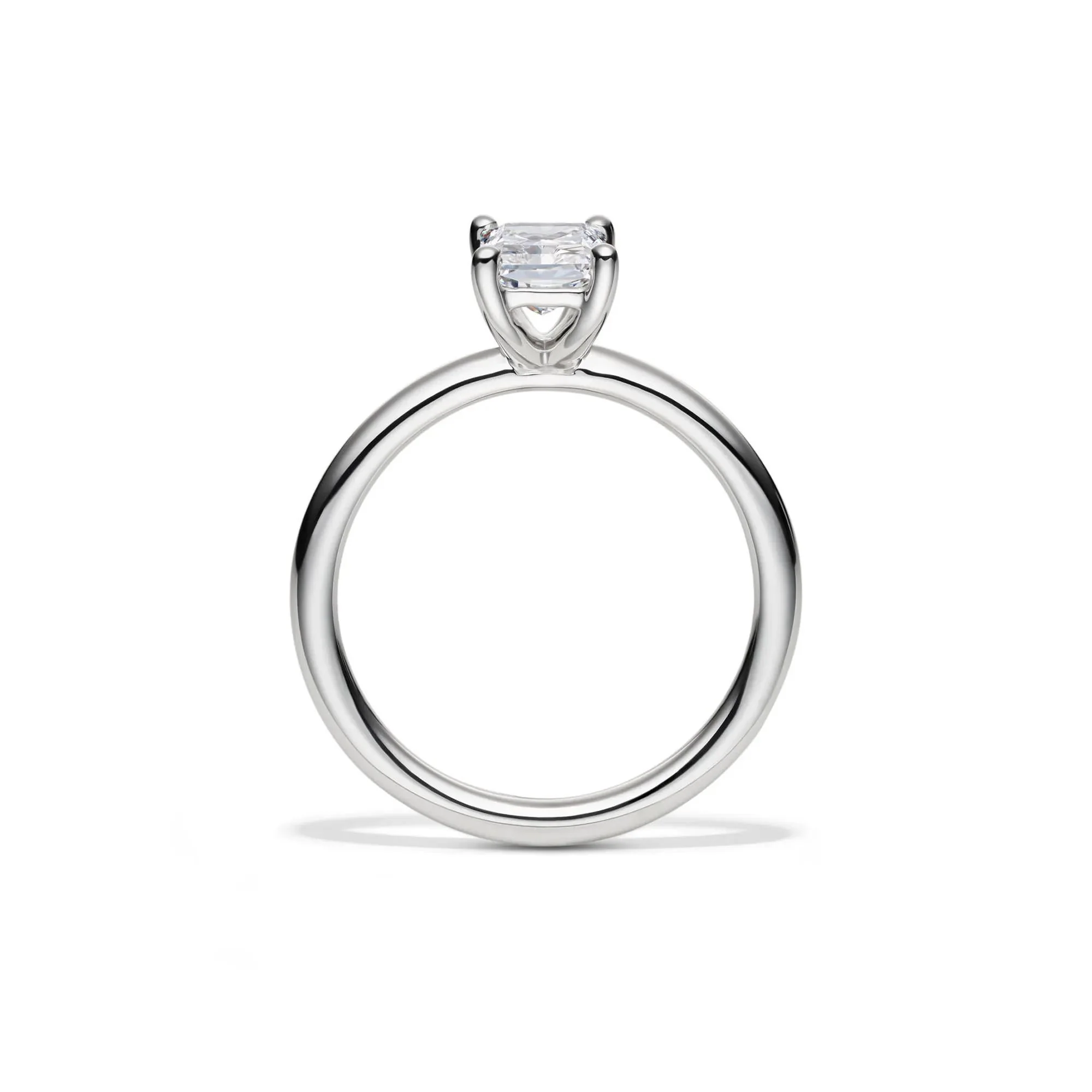 Lab Grown Diamond Radiant-Cut Solitaire Ring 14K White Gold (1 CT.) Size 9.5 2mm - Image 2