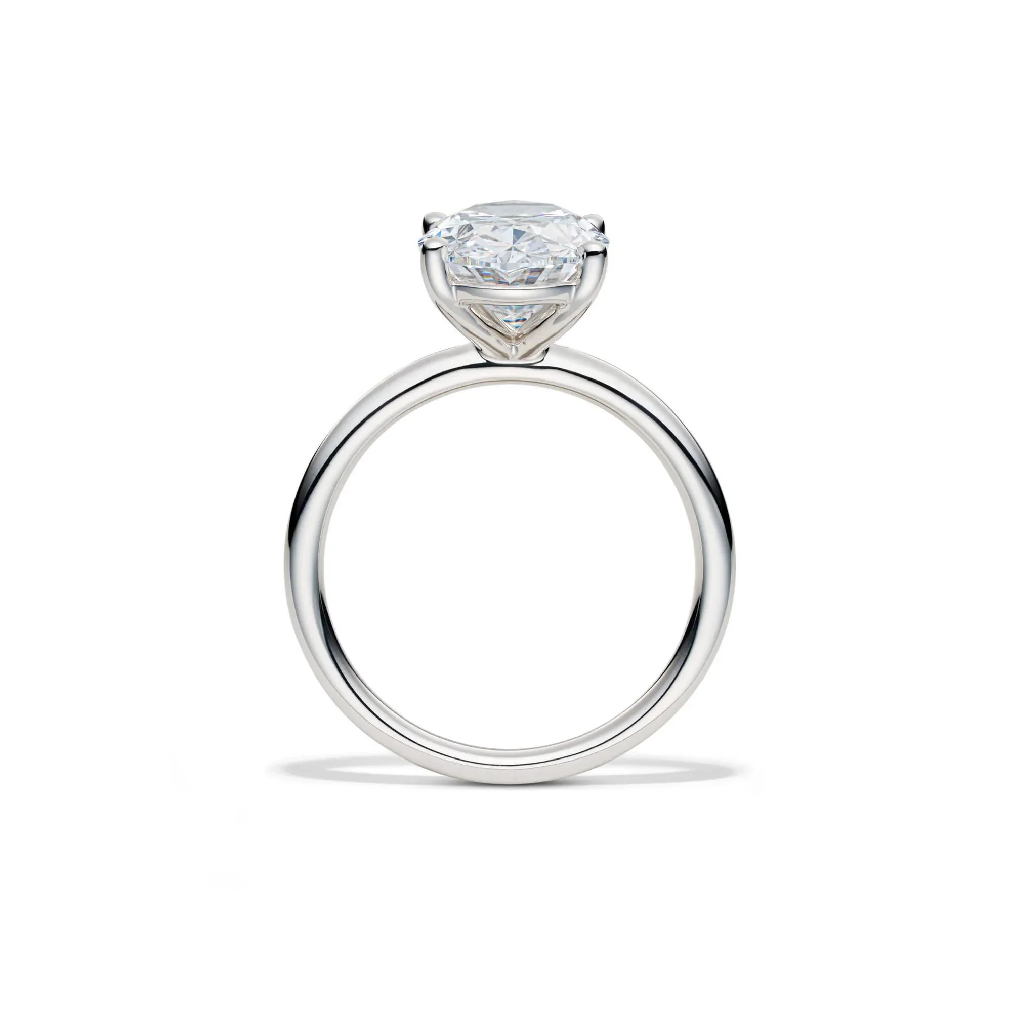Lab Grown Diamond Oval Solitaire Engagement Ring 14K White Gold (4 CT.) Size 12 2mm - Image 2