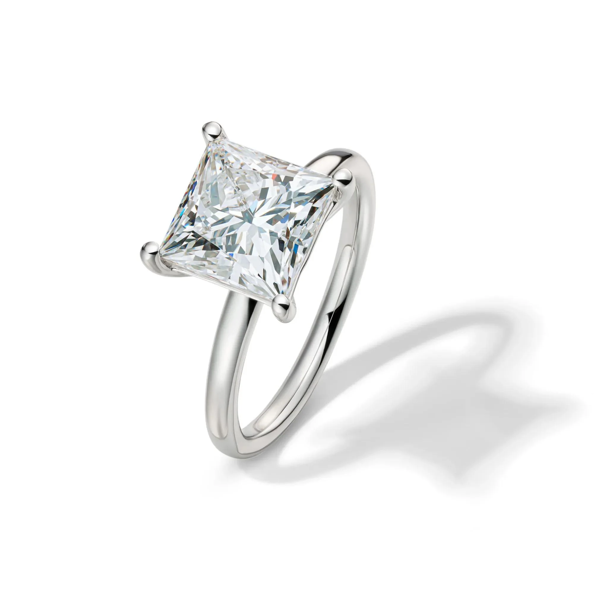 Lab Grown Diamond Princess-Cut Solitaire Engagement Ring 14K White Gold (4 CT.) Size 7.5 2mm - Image 4