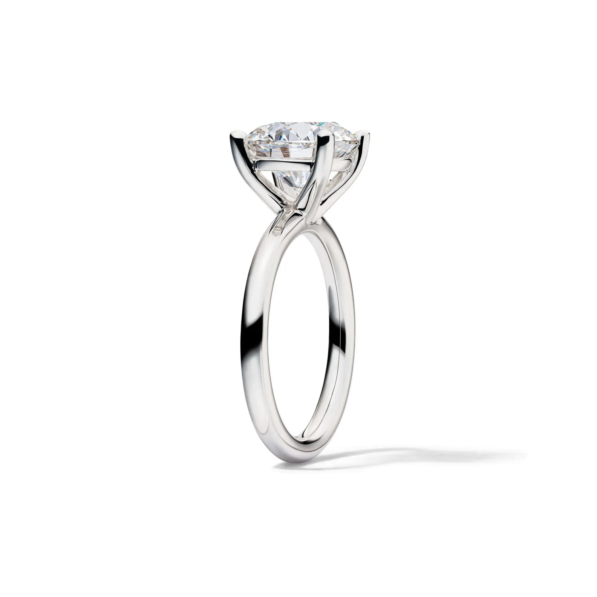 Lab Grown Diamond Round Solitaire Engagement Ring 14K White Gold (4 CT.) Size 4.5 2mm - Image 3
