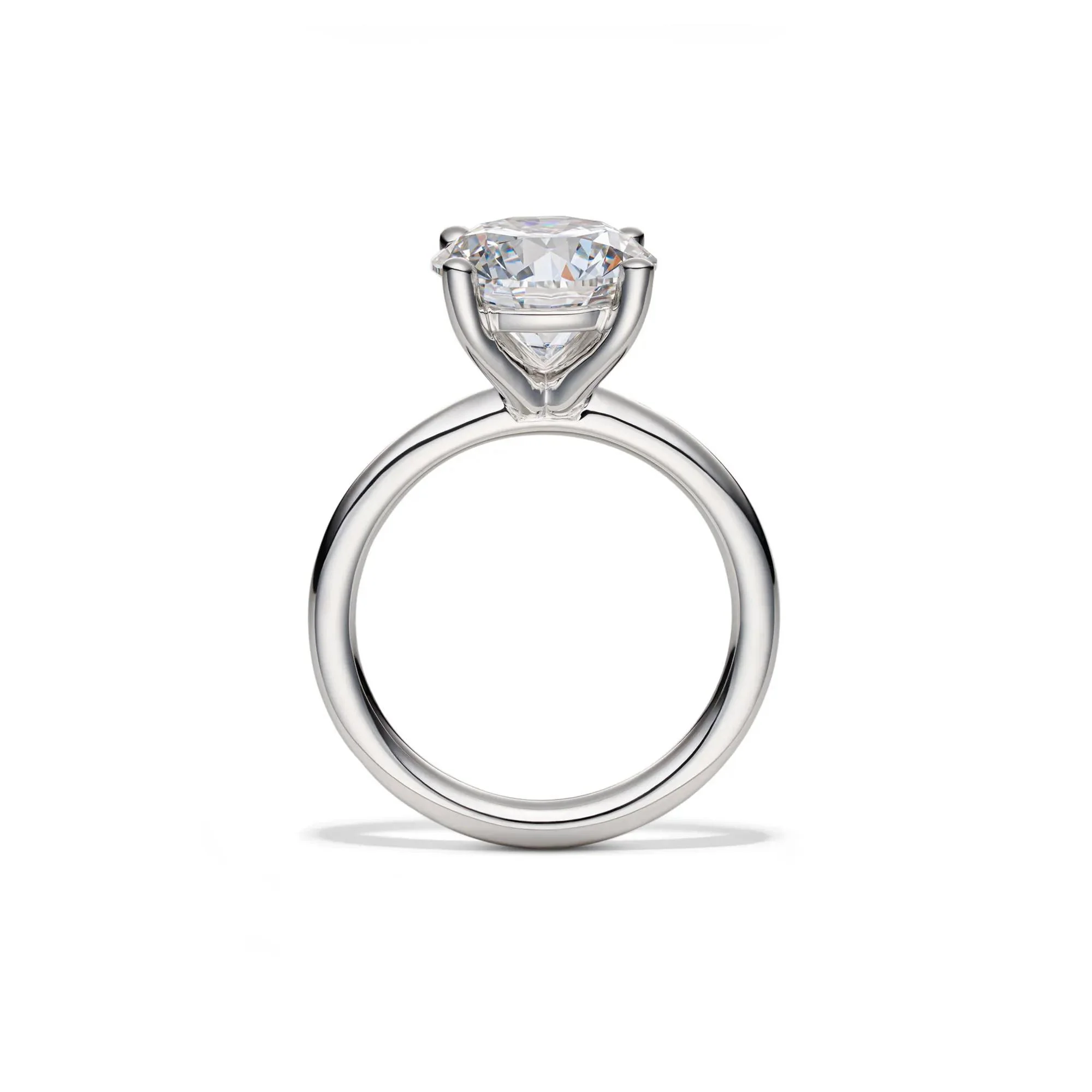 Lab Grown Diamond Round Solitaire Engagement Ring 14K White Gold (4 CT.) Size 7 2mm - Image 2