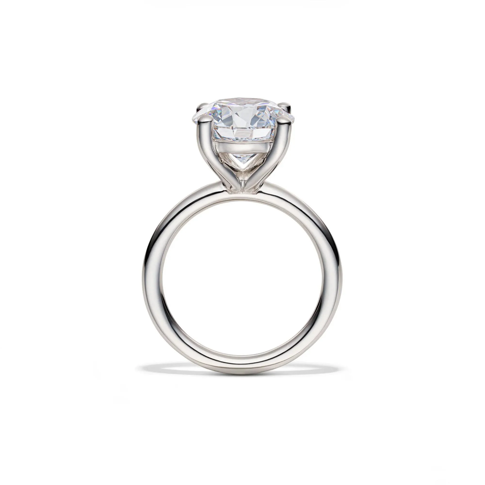 Lab Grown Diamond Round Solitaire Engagement Ring 14K White Gold (5 CT.) Size 10.5 2mm - Image 2
