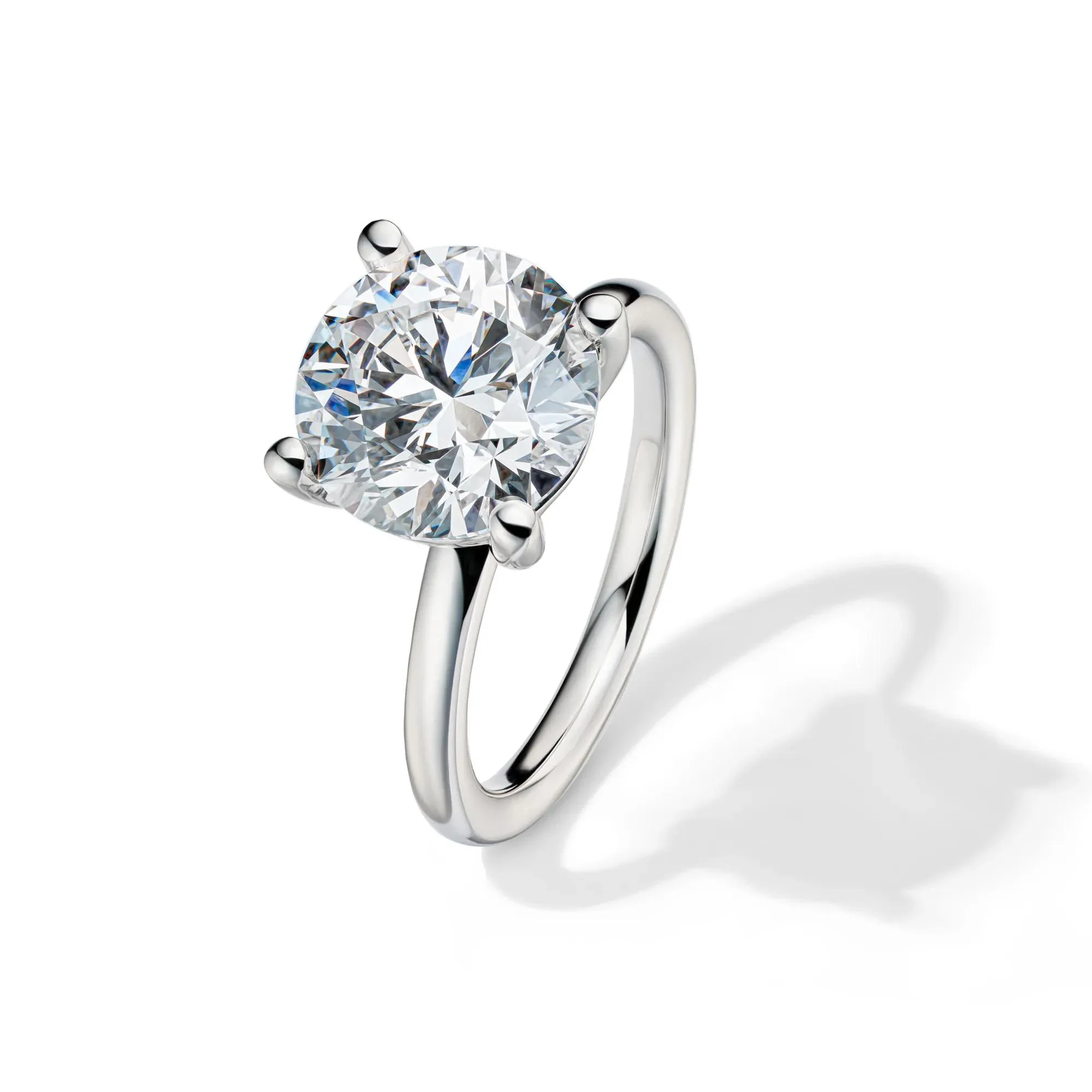 Lab Grown Diamond Round Solitaire Engagement Ring 14K White Gold (5 CT.) Size 4.5 2mm - Image 4