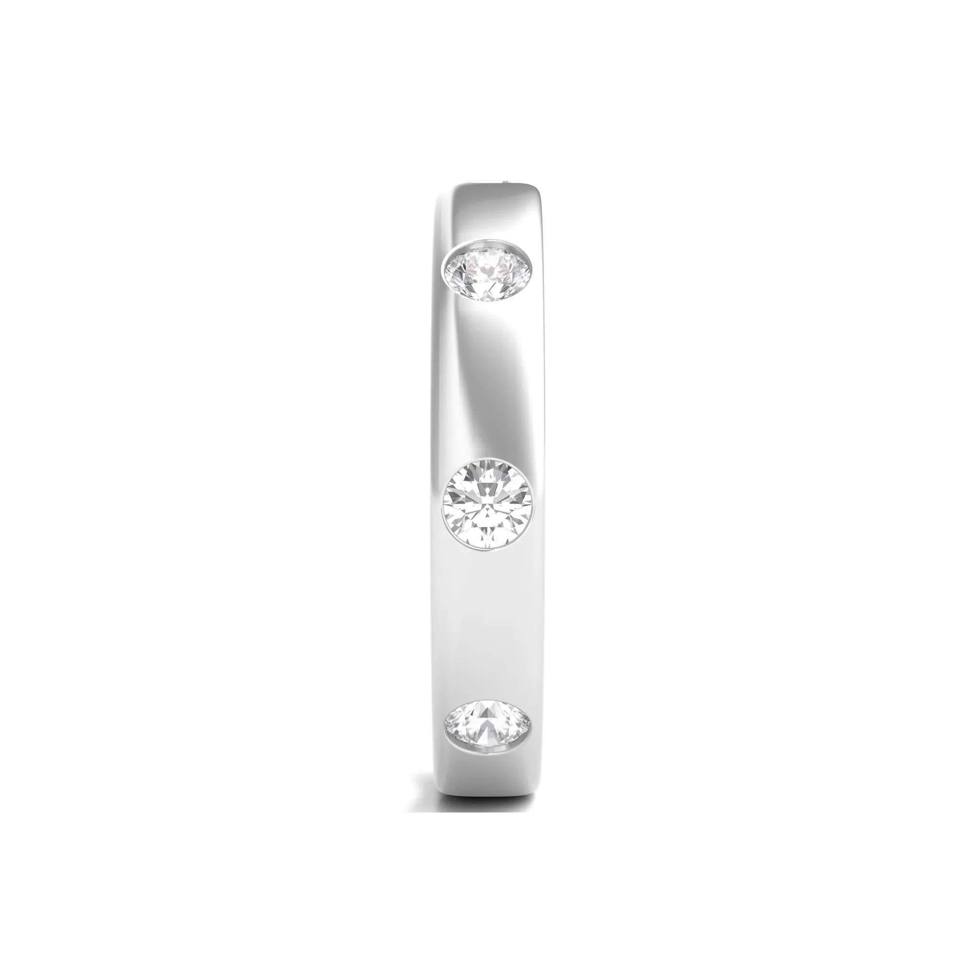 3/4 CT. Tw. Lab Grown Diamond Anniversary Band Ring 14K White Gold Round Brilliant Cut Size 5.5 4mm - Image 3