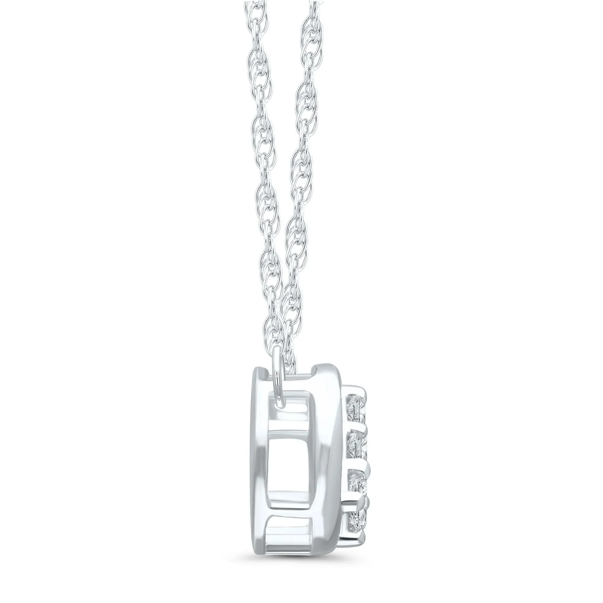 1/8 CT. Tw. Diamond Infinitiy Pendant Necklace 10K White Gold Size 16" - Image 2