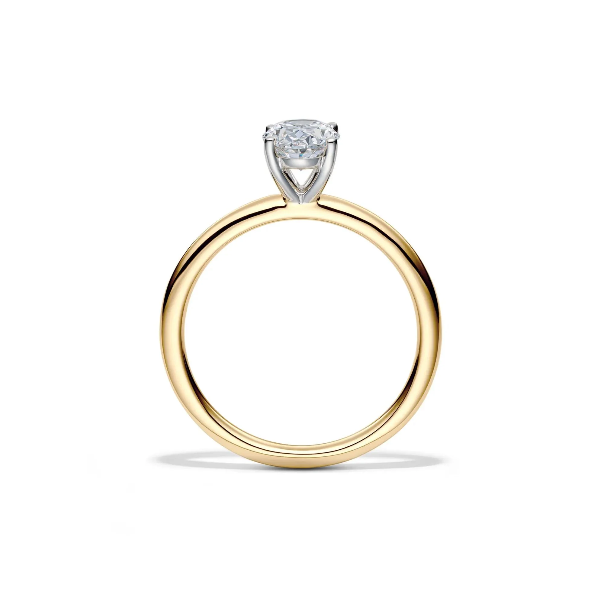 Lab Grown Diamond Solitaire Oval Engagement Ring 14K Yellow Gold (1 CT.) Size 10.5 2mm - Image 2