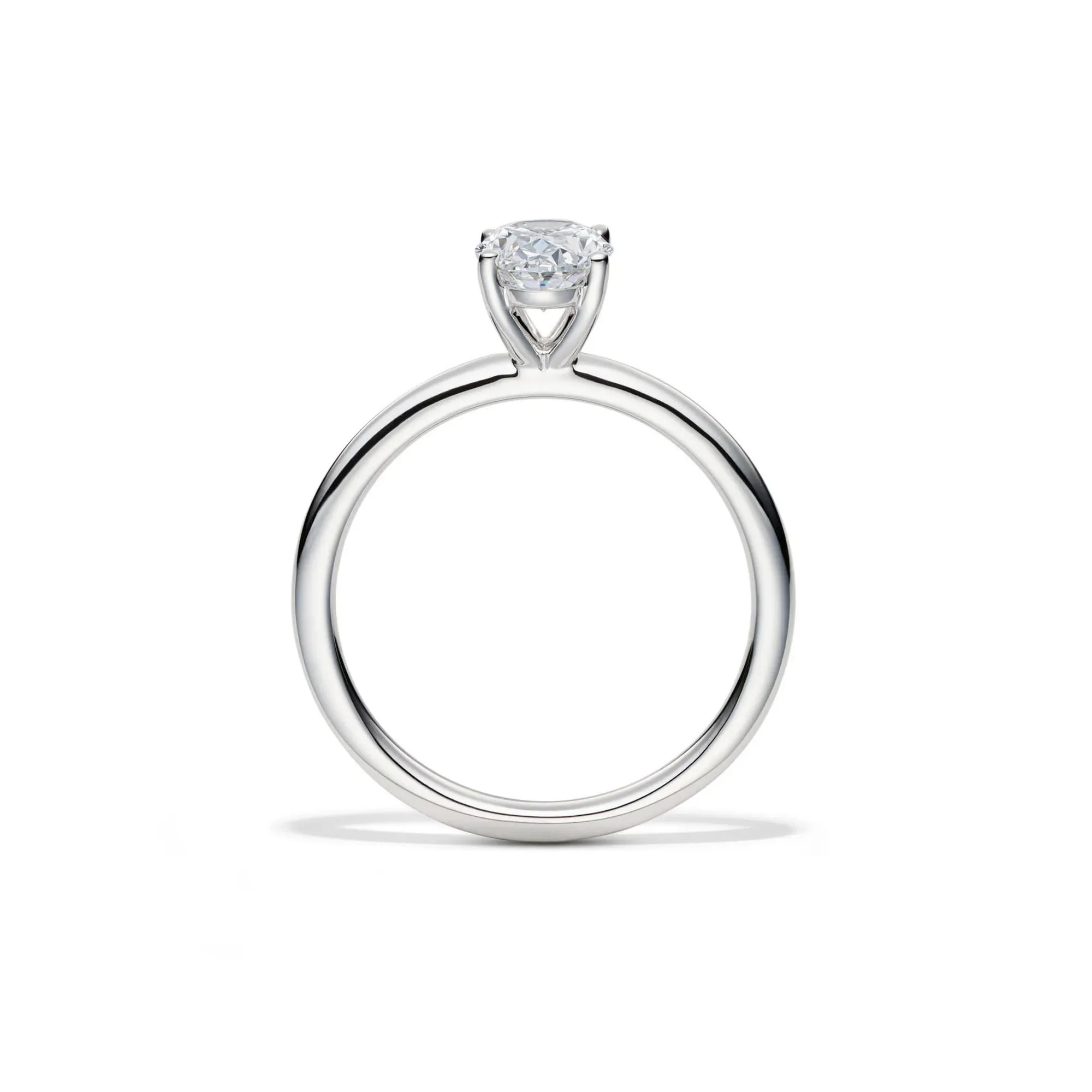 Lab Grown Diamond Solitaire Oval Engagement Ring 14K White Gold (1 CT.) Size 5 2mm - Image 2
