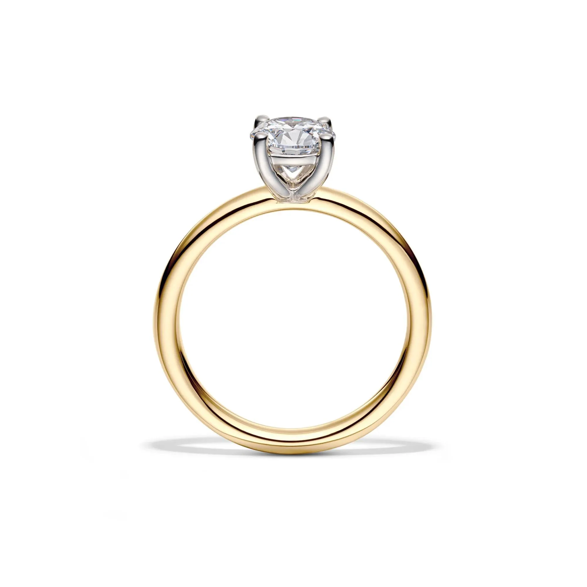 Lab Grown Diamond Solitaire Round Engagement Ring 14K Yellow Gold (1 CT.) Round Brilliant Cut Size 10.5 2mm