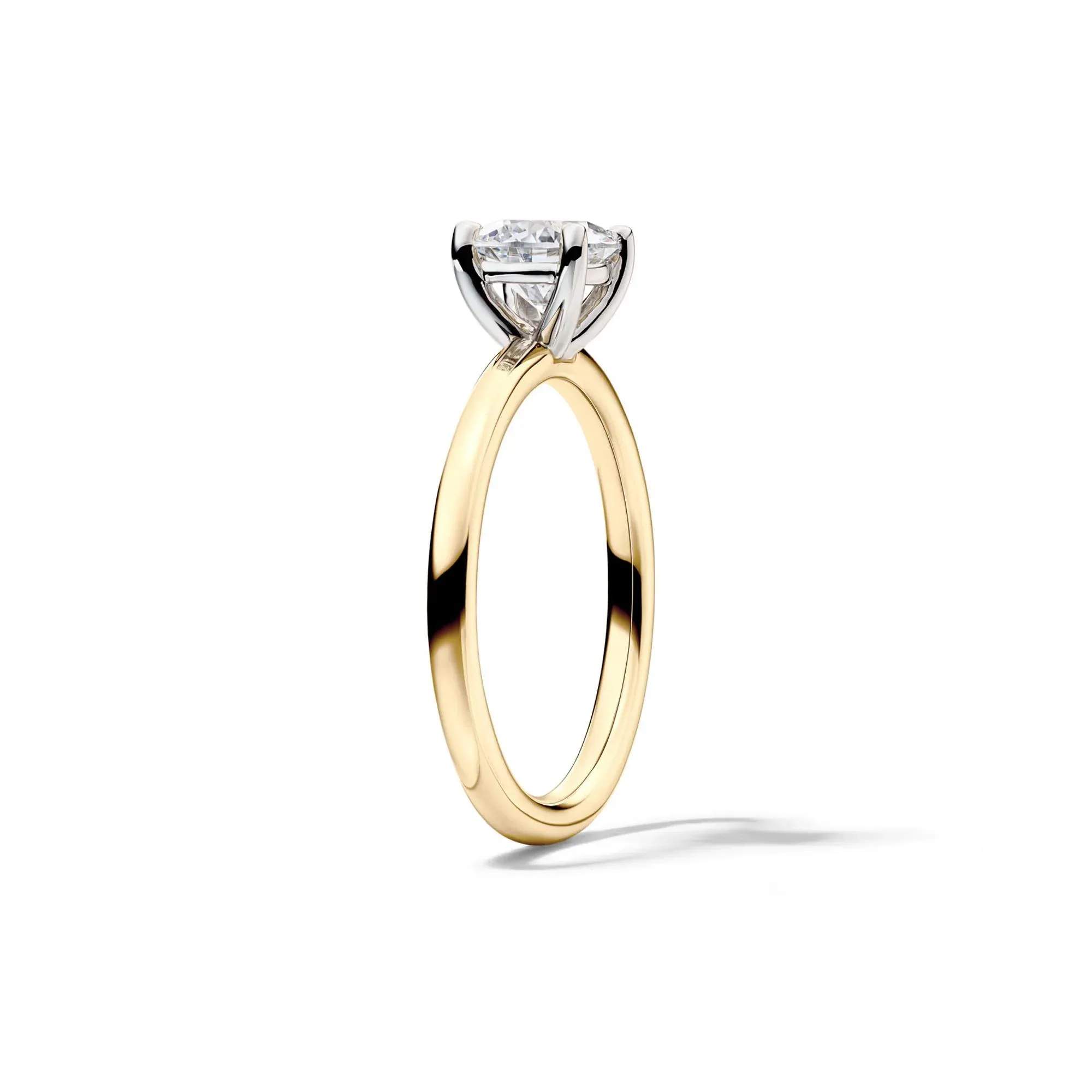 Lab Grown Diamond Solitaire Round Engagement Ring 14K Yellow Gold (1 CT.) Round Brilliant Cut Size 4.5 2mm - Image 2