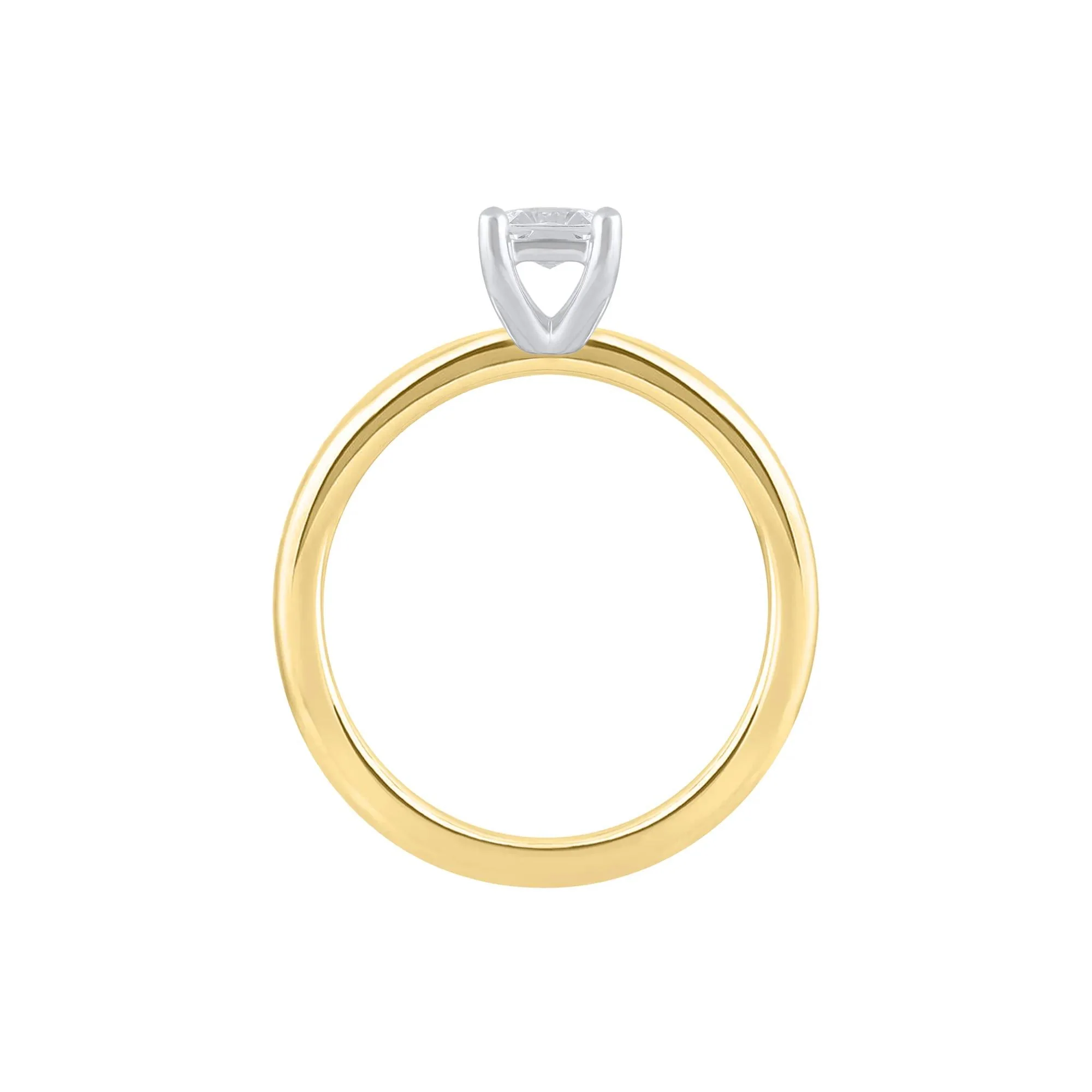 Lab Grown Diamond Emerald-Cut Solitaire Ring 14K Yellow Gold (1 CT.) Size 5.5 2mm - Image 2