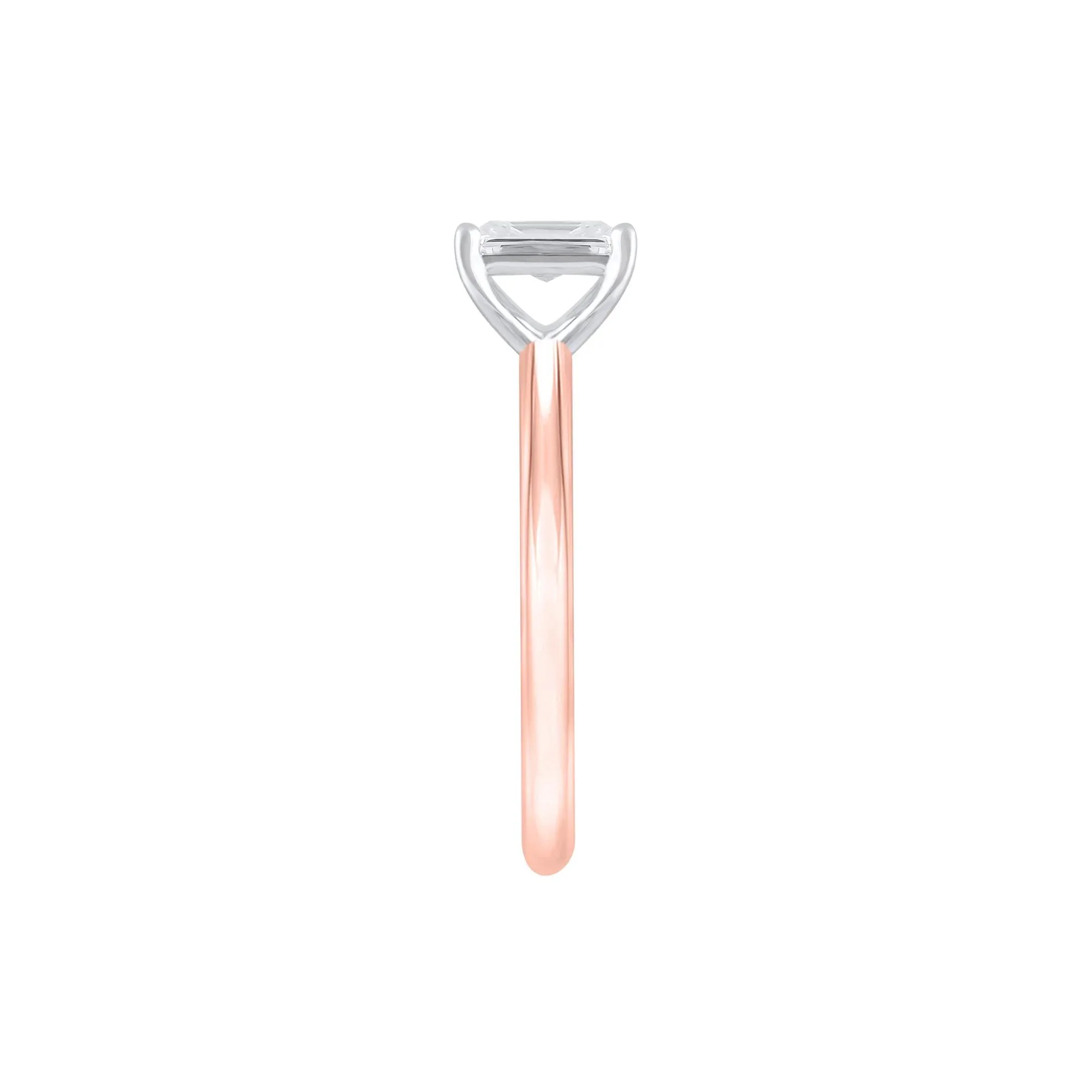 Lab Grown Diamond Emerald-Cut Solitaire Ring 14K Rose Gold (1 CT.) Size 7 2mm - Image 3