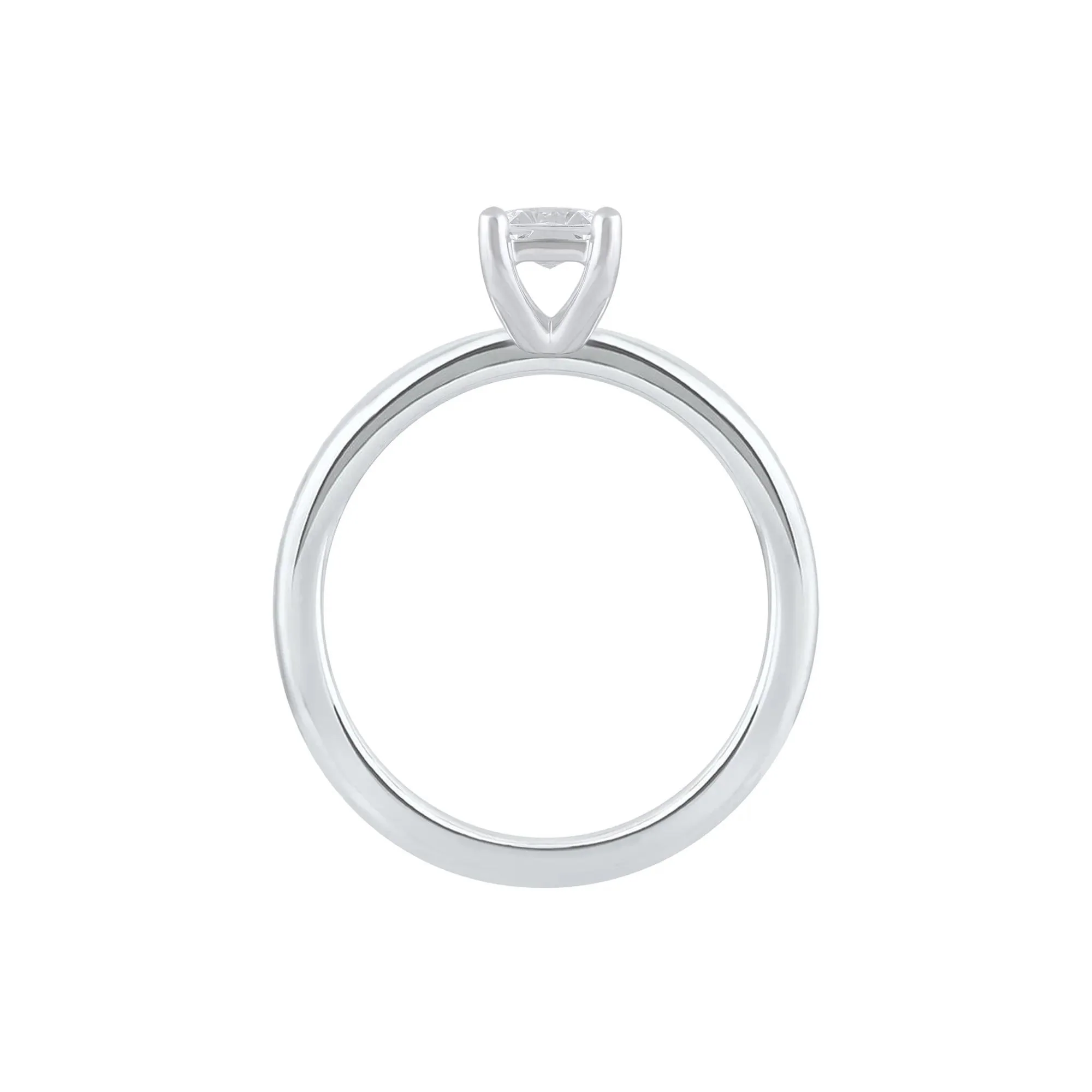 Lab Grown Diamond Emerald-Cut Solitaire Ring Platinum (1 CT.) White Size 5.5 2mm - Image 2