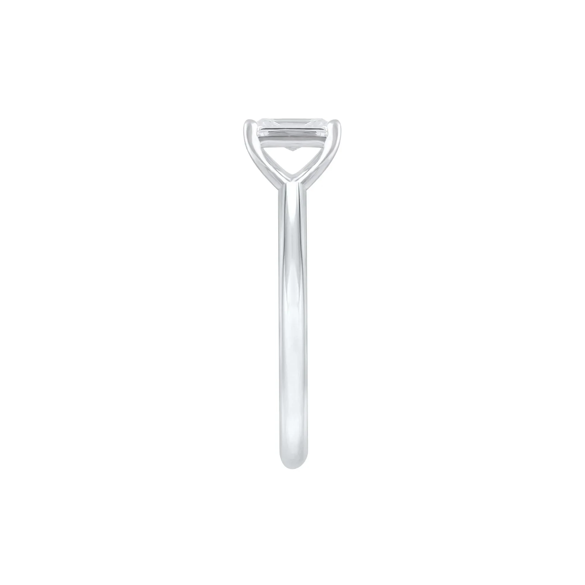 Lab Grown Diamond Emerald-Cut Solitaire Ring Platinum (1 CT.) White Size 8 2mm - Image 3