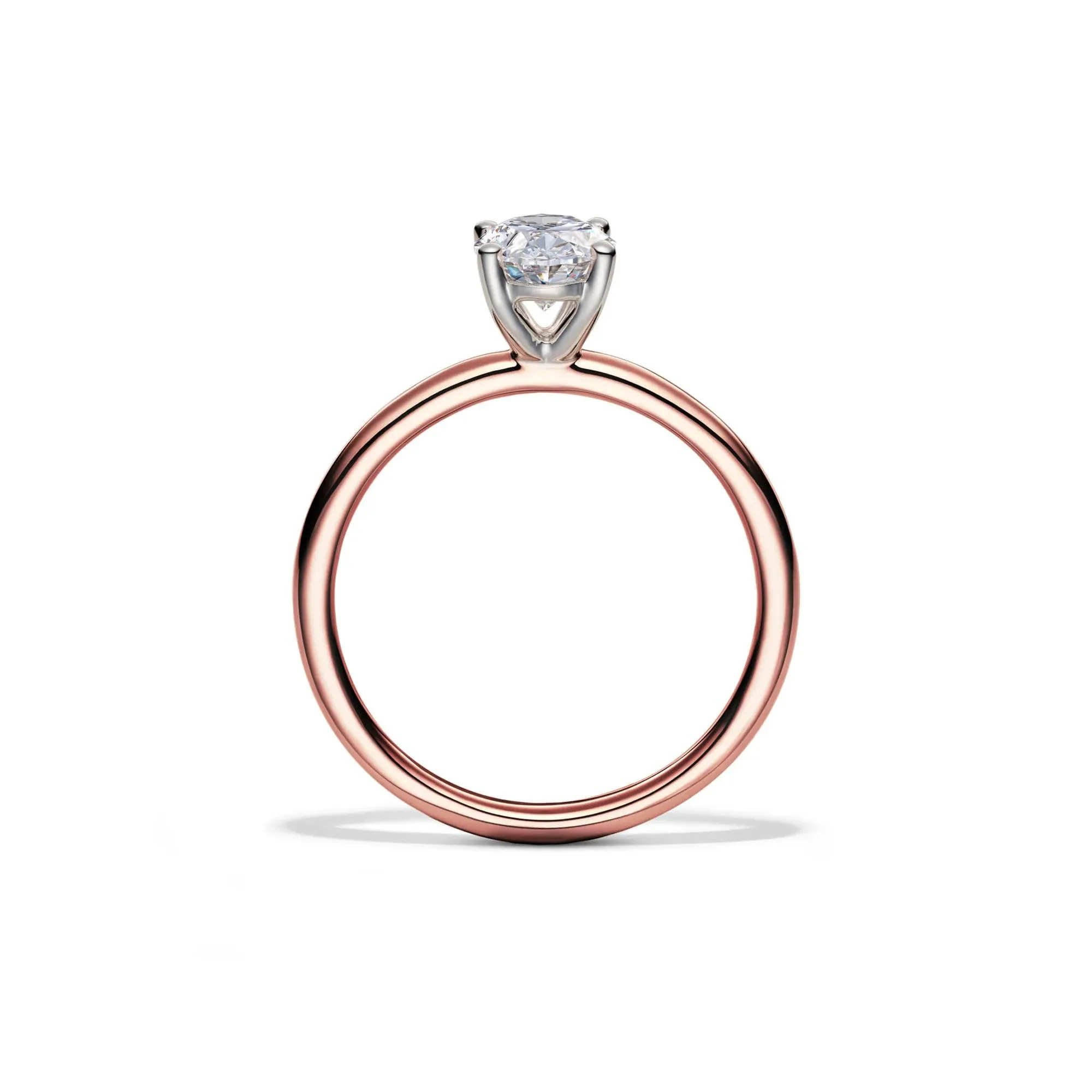 Lab Grown Diamond Solitaire Oval Engagement Ring 14K Rose Gold (1 CT.) Size 4.5 2mm - Image 2
