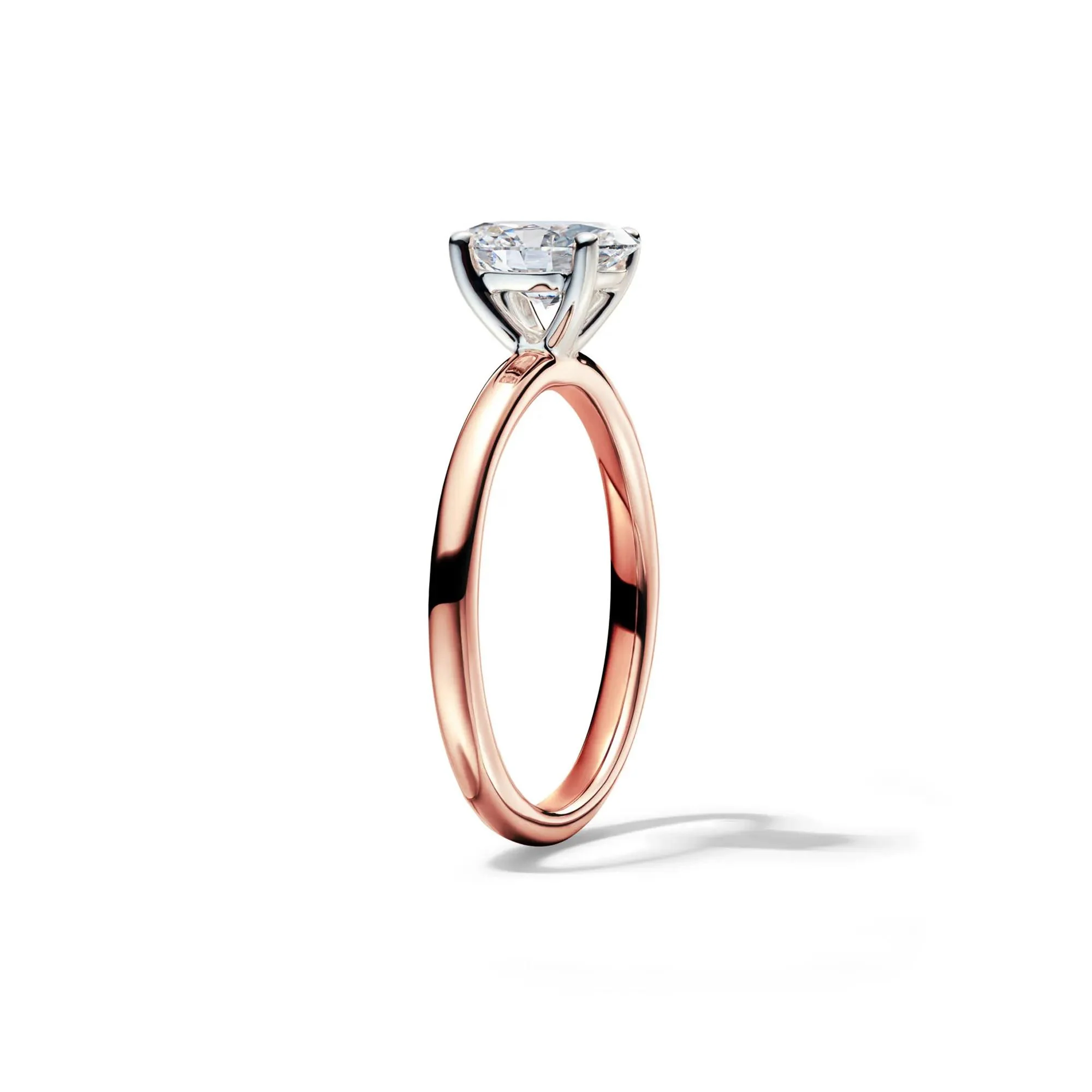 Lab Grown Diamond Solitaire Oval Engagement Ring 14K Rose Gold (1 CT.) Size 5.5 2mm - Image 3
