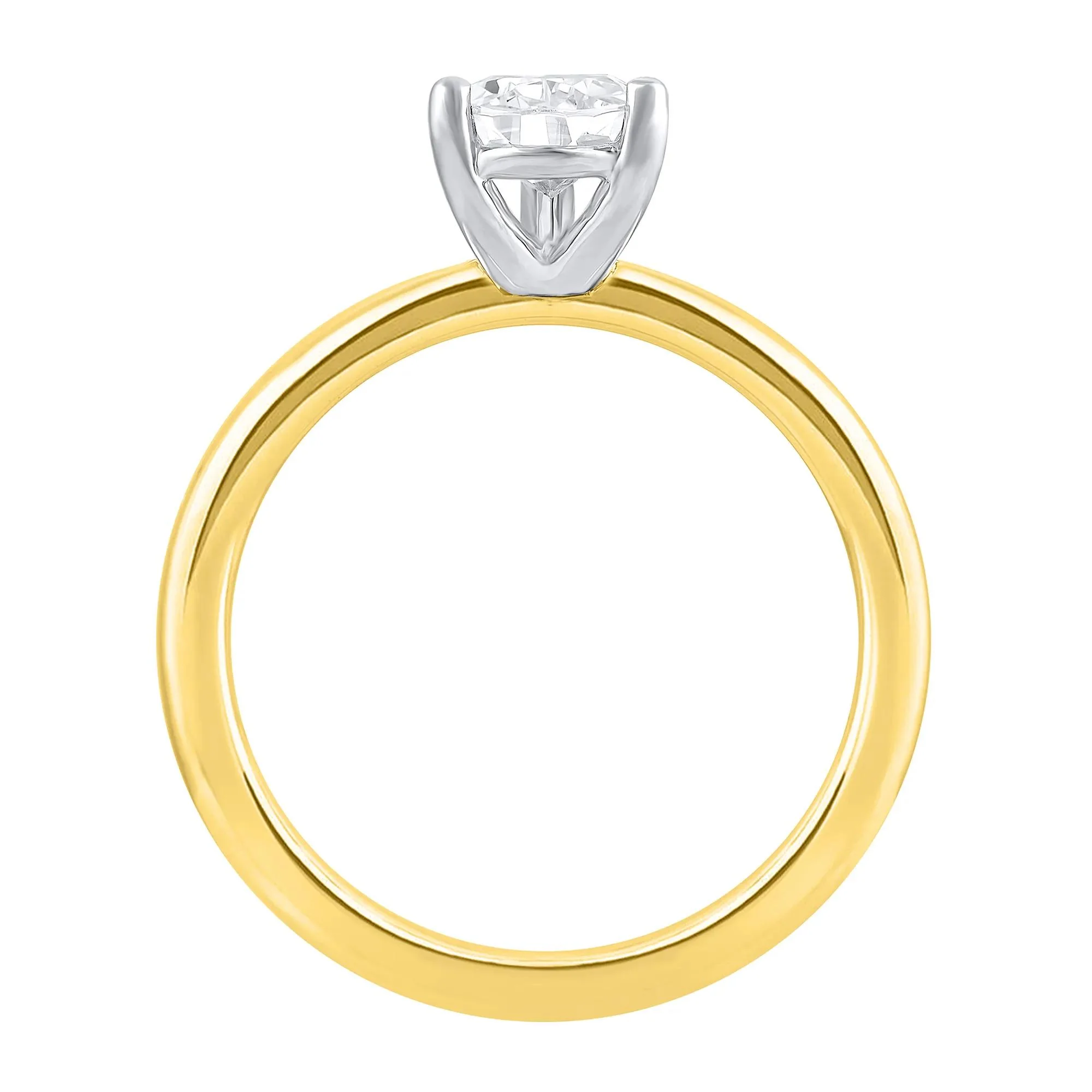 Lab Grown Diamond Pear-Shaped Solitaire Engagement Ring 14K Yellow Gold (1 CT.) Size 4.5 2mm - Image 2