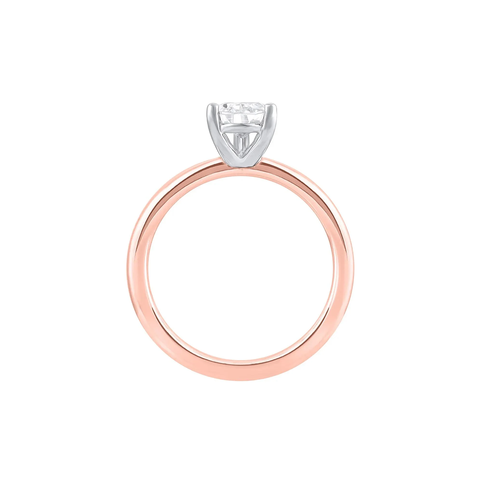 Lab Grown Diamond Pear-Shaped Solitaire Engagement Ring 14K Rose Gold (1 CT.) Size 5.5 2mm - Image 2