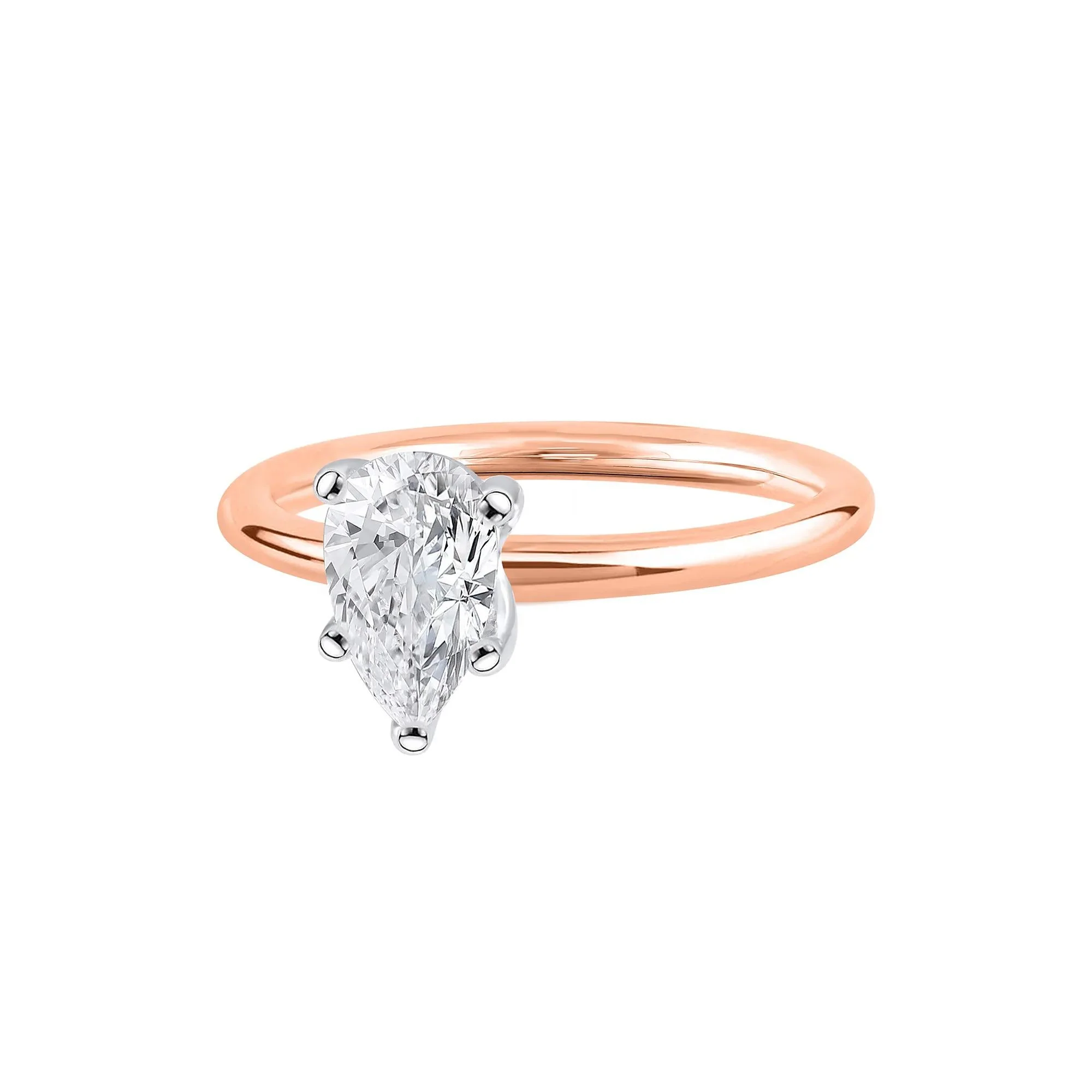 Lab Grown Diamond Pear-Shaped Solitaire Engagement Ring 14K Rose Gold (1 CT.) Size 8.5 2mm - Image 4