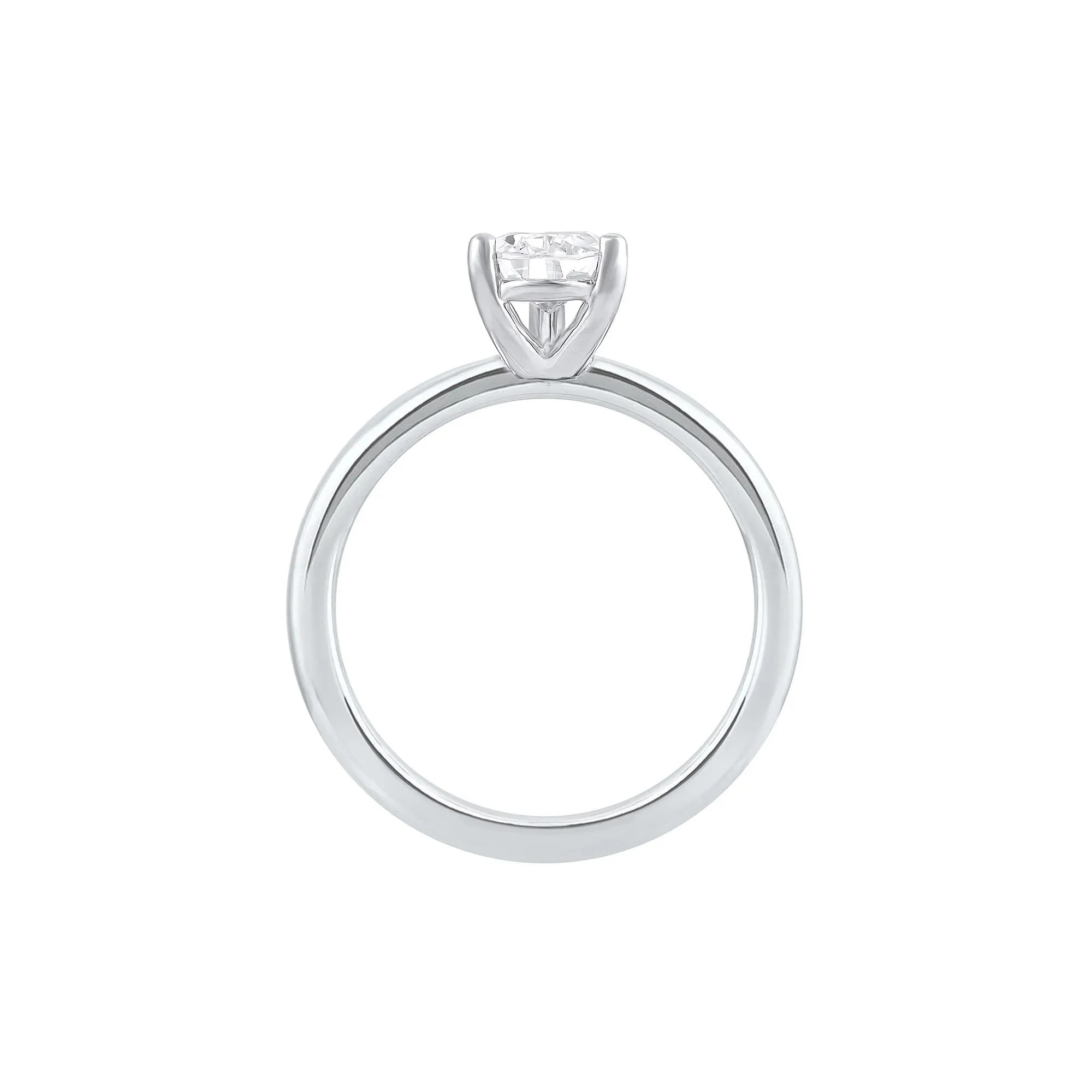 1 CT. Tw. Pear-Shaped Lab Grown Diamond Solitaire Ring Platinum White Size 7 2mm - Image 2