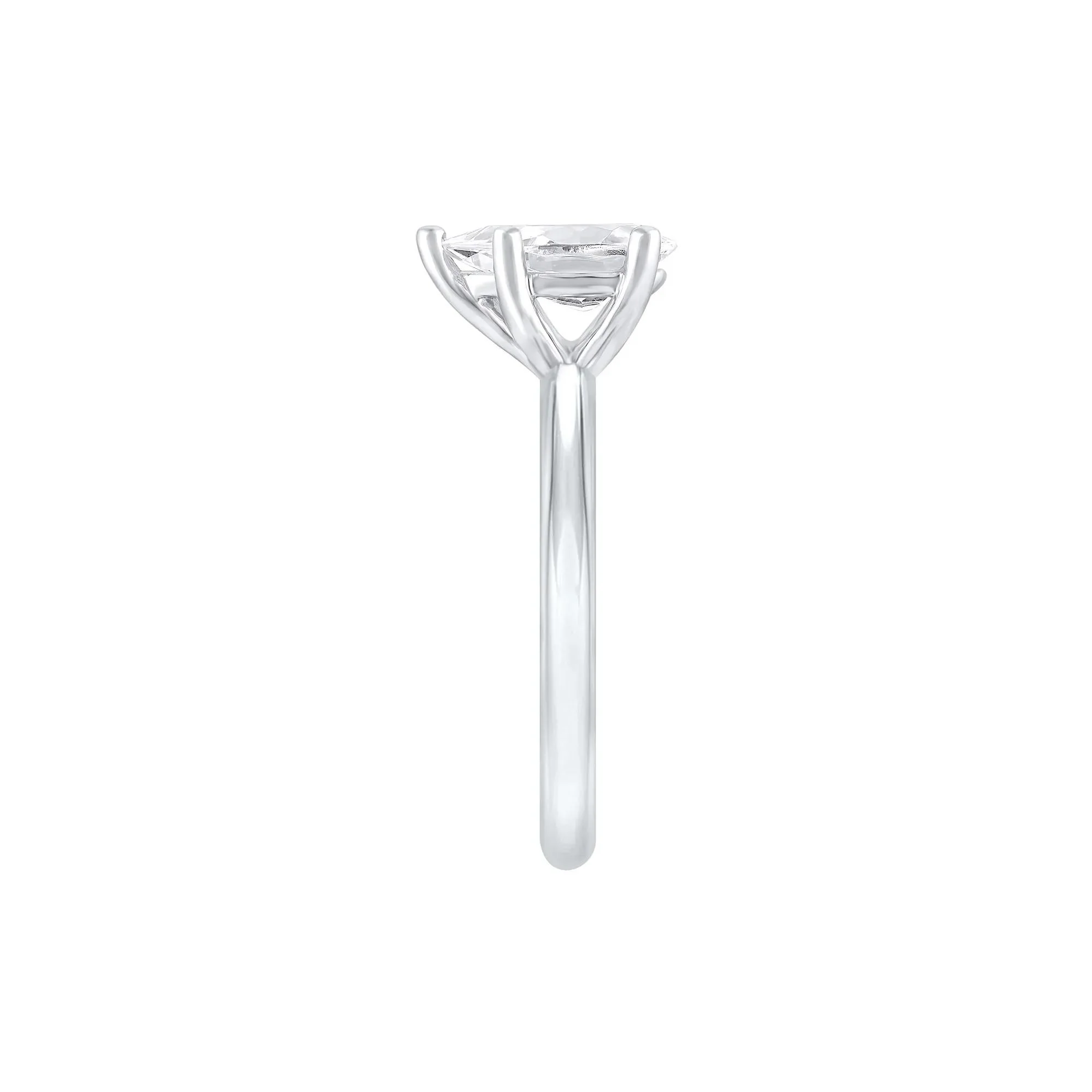 1 CT. Tw. Pear-Shaped Lab Grown Diamond Solitaire Ring Platinum White Size 9.5 2mm - Image 3