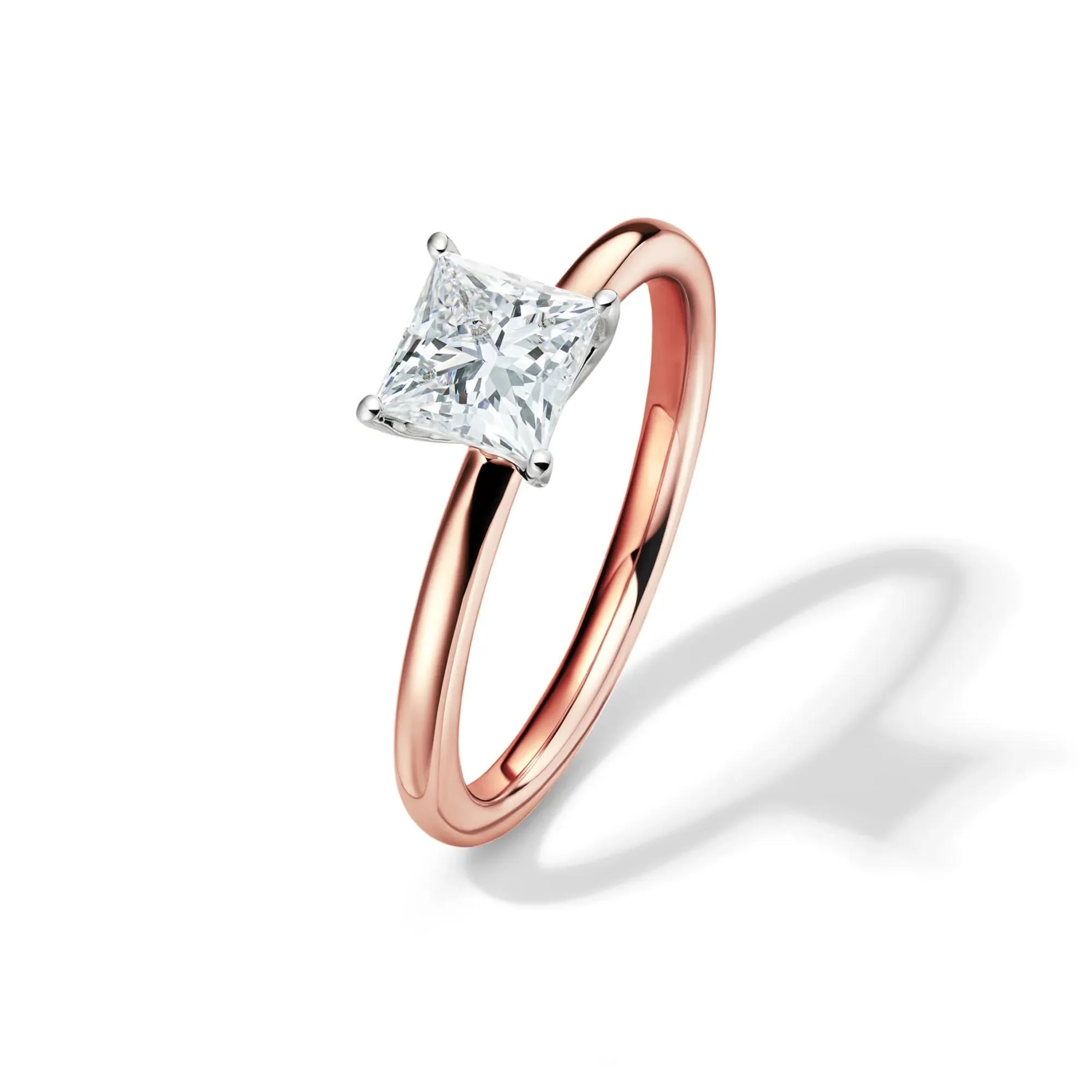 Lab Grown Diamond Princess-Cut Solitaire Engagement Ring 14K Rose Gold (1 CT.) Size 6.5 2mm - Image 4