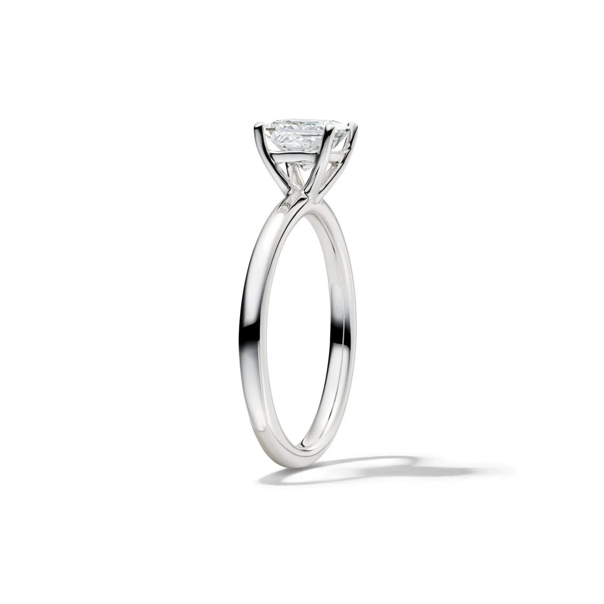 Lab Grown Diamond Princess-Cut Solitaire Engagement Ring Platinum (1 CT.) White Size 5.5 2mm - Image 3