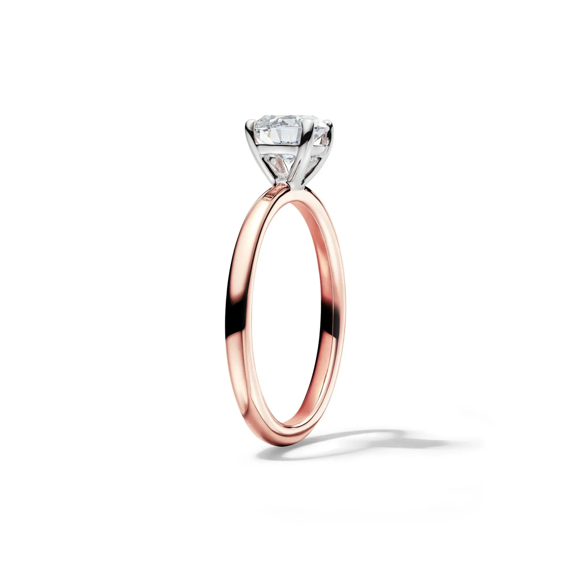 Lab Grown Diamond Solitaire Round Engagement Ring 14K Rose Gold (1 CT.) Round Brilliant Cut Size 4 2mm - Image 3