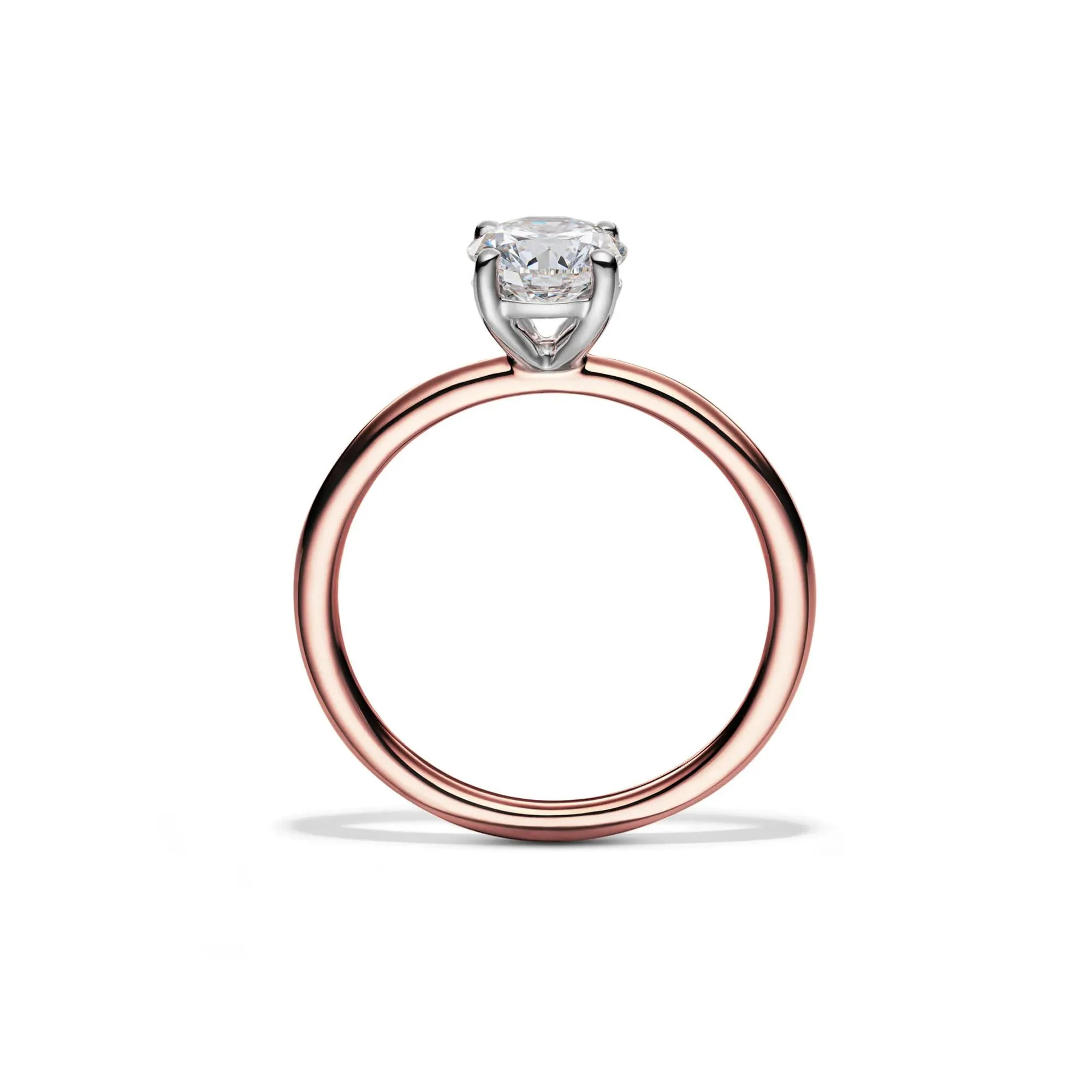 Lab Grown Diamond Solitaire Round Engagement Ring 14K Rose Gold (1 CT.) Round Brilliant Cut Size 8 2mm - Image 2