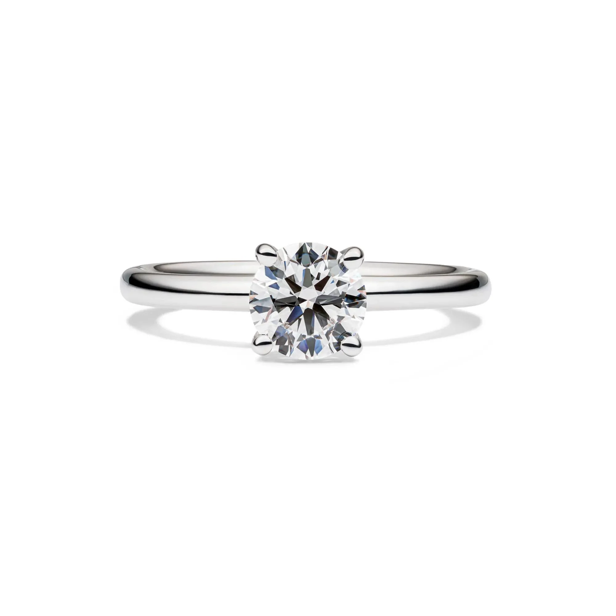 Lab Grown Diamond Solitaire Round Engagement Ring Platinum (1 CT.) Round Brilliant Cut White Size 10 2mm