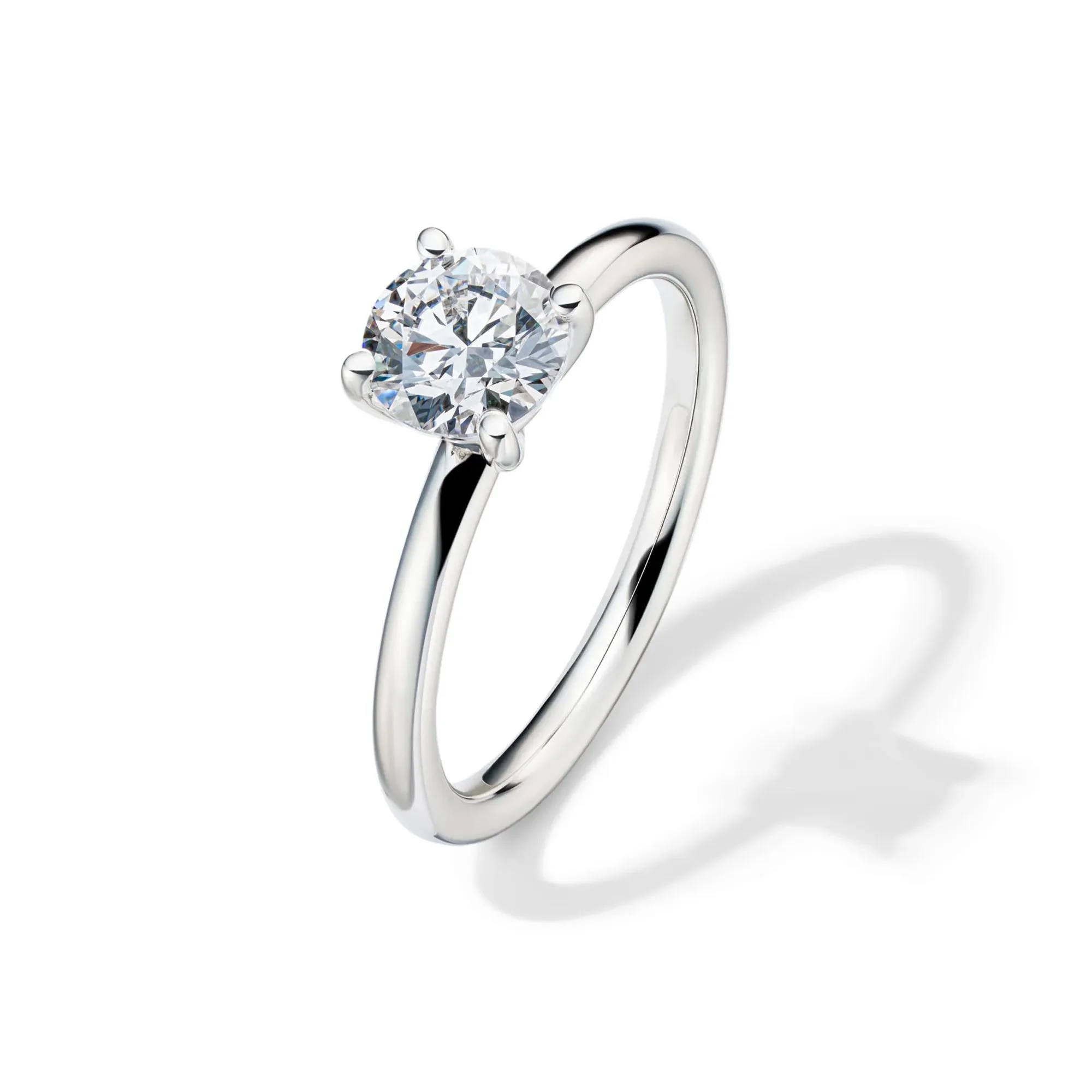 Lab Grown Diamond Solitaire Round Engagement Ring Platinum (1 CT.) Round Brilliant Cut White Size 4.5 2mm - Image 4
