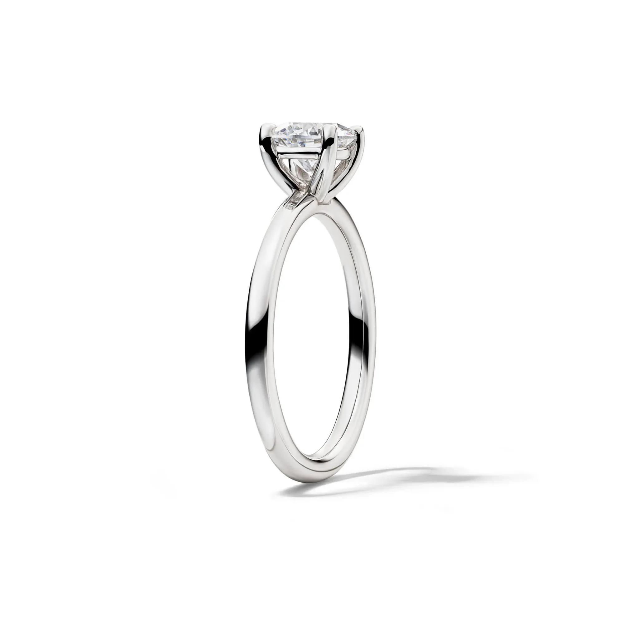 Lab Grown Diamond Solitaire Round Engagement Ring Platinum (1 CT.) Round Brilliant Cut White Size 7 2mm - Image 3