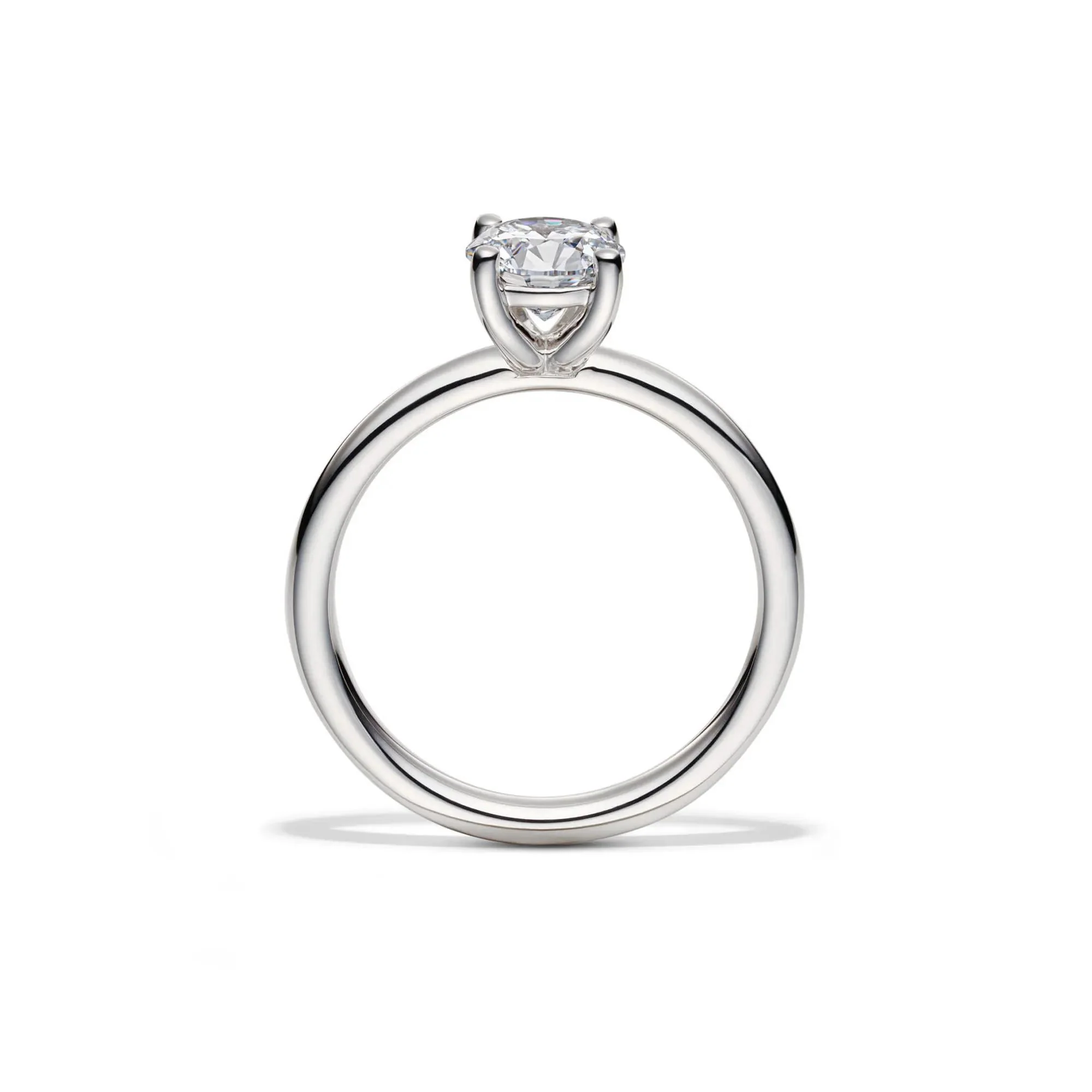 Lab Grown Diamond Solitaire Round Engagement Ring Platinum (1 CT.) Round Brilliant Cut White Size 9 2mm - Image 2