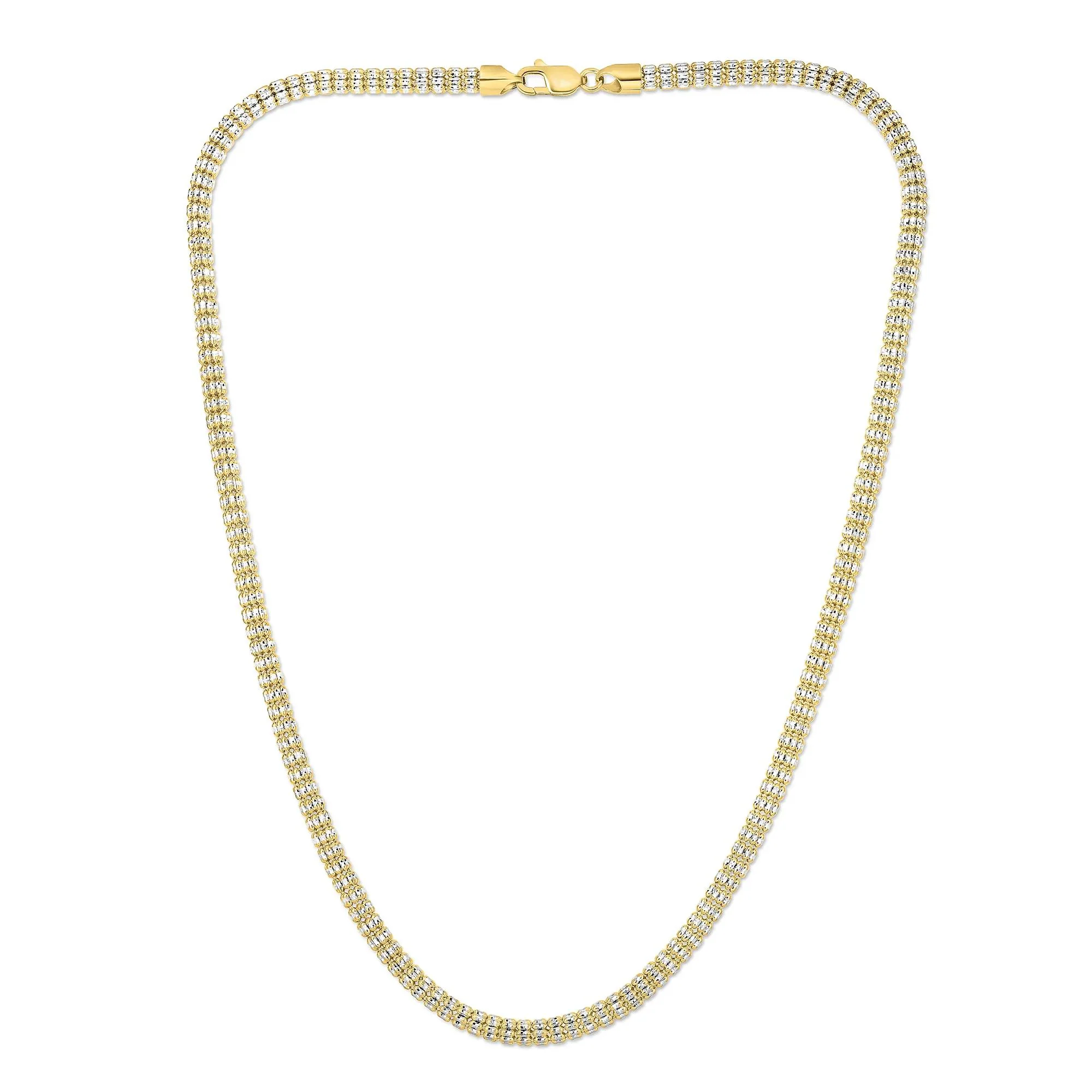 Iced Chain 10K Yellow Gold Necklace Size 22" - Image 2