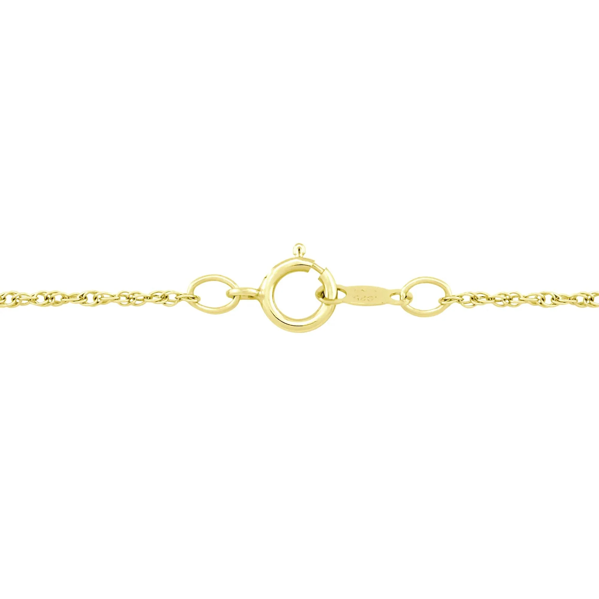Swiss Blue Topaz and Diamond Accent Pendant Necklace 10K Yellow Gold Size 18" - Image 3